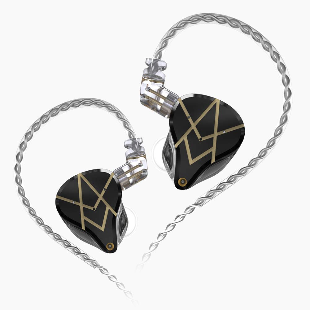 KZ ASX Professional In-Ear Monitors - 10 Balanced Armature Drivers per Side, HiFi Wired IEM Earphones with Detachable 2-Pin Cable for Musicians & Audiophiles (No Mic, Black) - Perfect for Studio Recording, Live Performances & Critical Listening