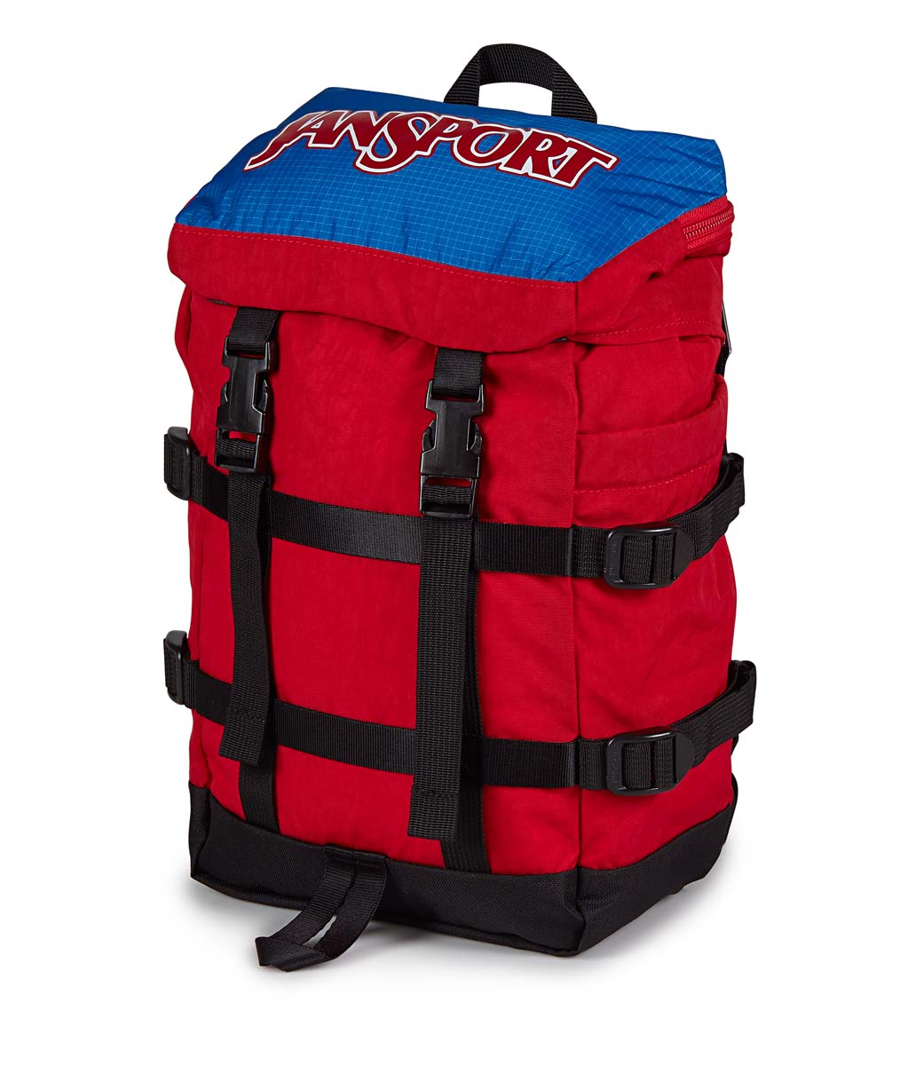 JanSport Mini Skip Backpack - Lightweight & Durable School Bag for Students, Travel & Everyday Use | Red Tape Design