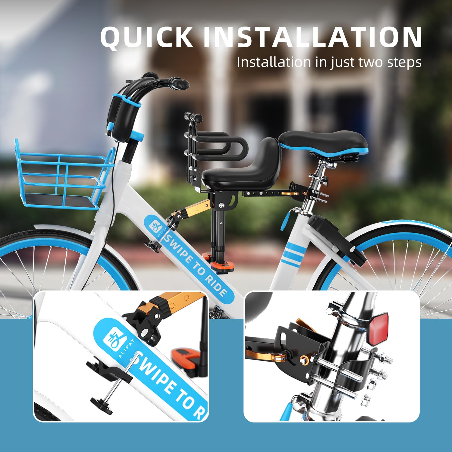 Best Kids Bike Seat for 1-5 Year Olds - Adjustable Guardrail & High Back Cushion - Safe Mountain Bicycle Child Carrier for Toddlers - Perfect for Family Cycling & Outdoor Adventures