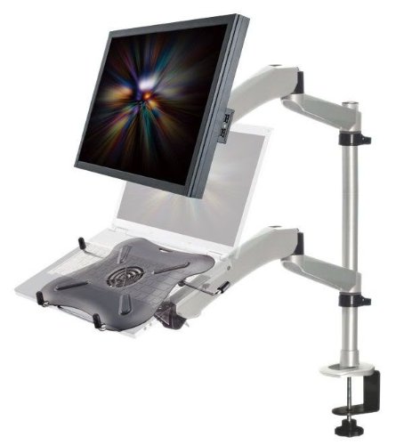 Cotytech Dual Monitor Desk Mount Stand - Adjustable Spring Arm with Quick Release for Home & Office Workspace Setup