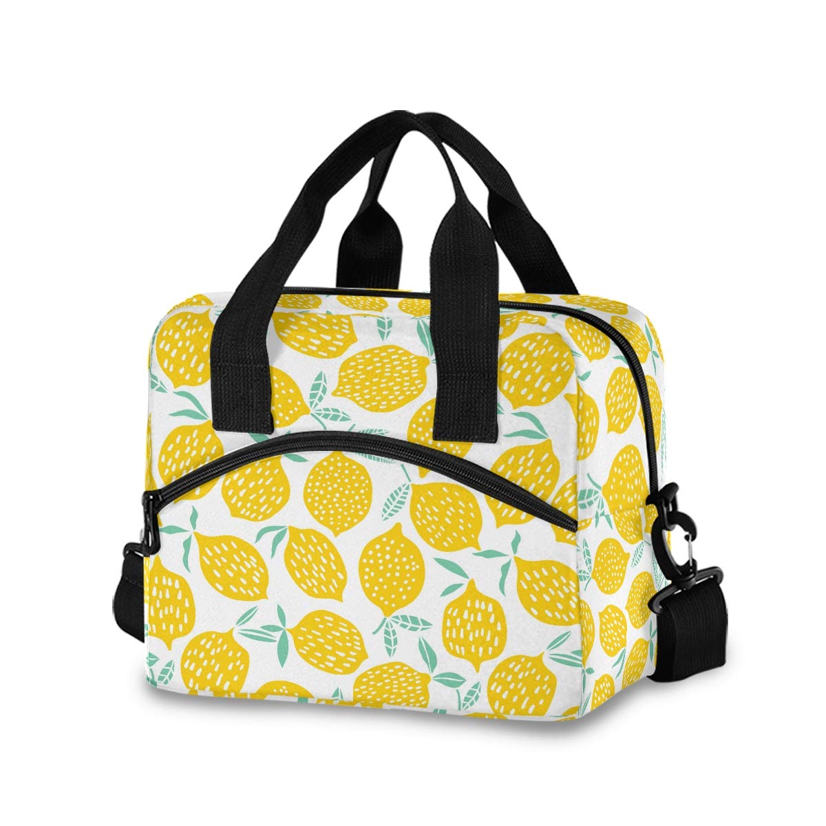 UMIRIKO Insulated Lunch Bag for Women - Tropical Lemon Print Cooler Tote, Leakproof & Durable Lunch Box for Work, Picnic, Beach & Outdoor Activities