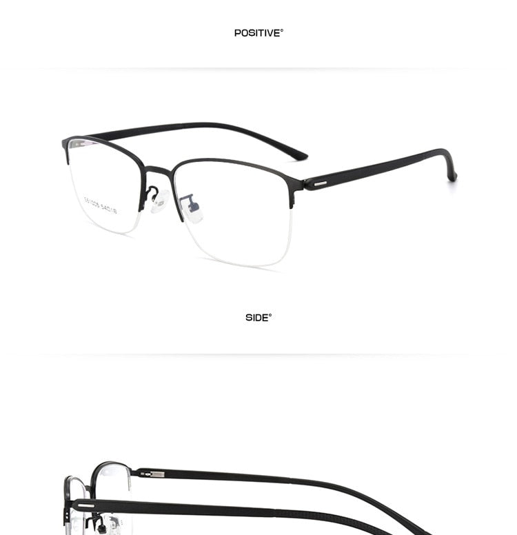 Bclear Men's Full Rim Titanium Alloy Square Eyeglasses Frame 61005 - Lightweight Durable Glasses for Work, Reading & Fashion