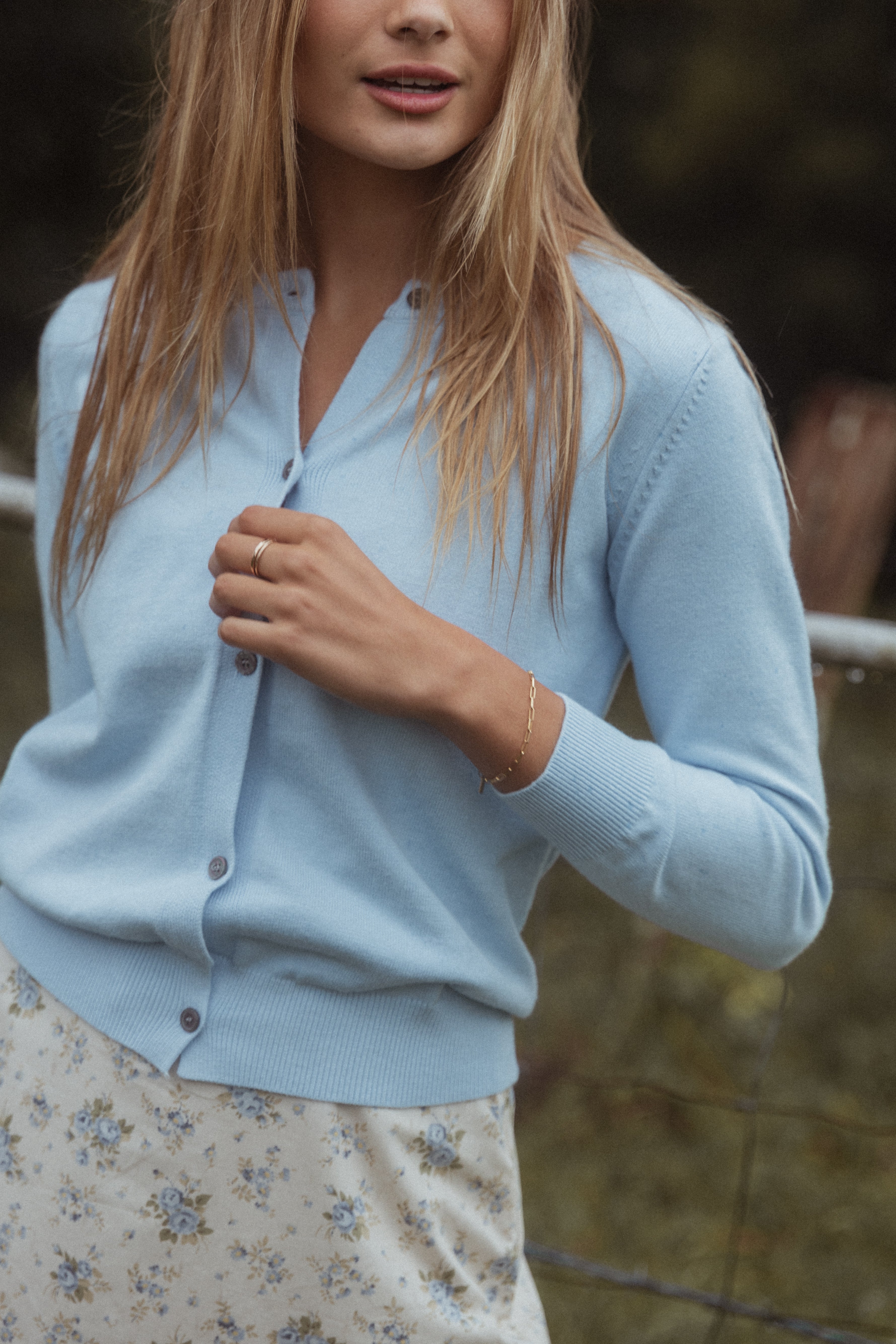 Bliss Cardigan Women's Pale Blue Lightweight Knit Sweater - Perfect for Casual Outfits, Office Wear & Cozy Evenings