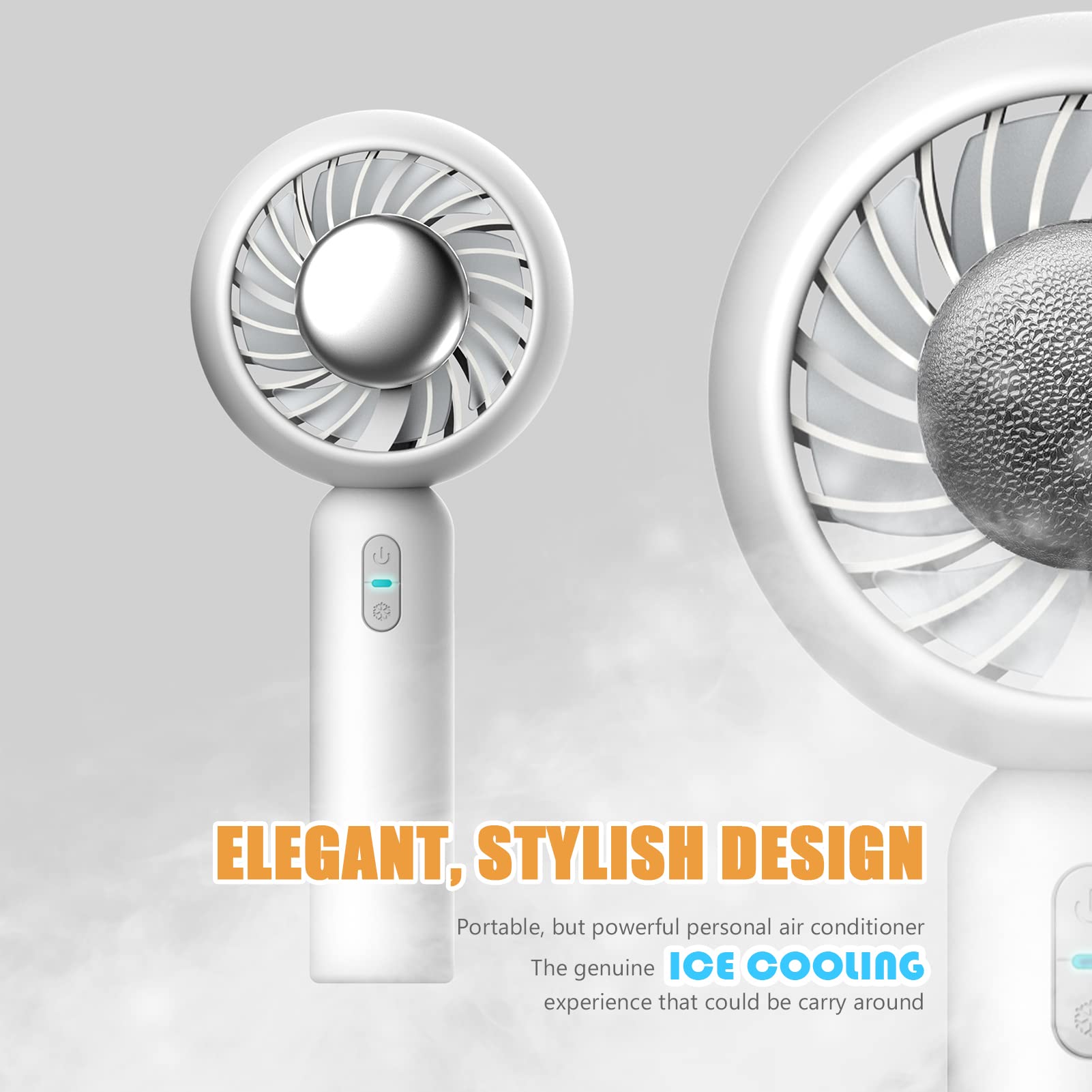 Portable Ice Cooling Fan - Handheld Air Conditioner with Refrigerating Pad for Cold Air | Perfect for Home, Office, Travel & Outdoor Activities
