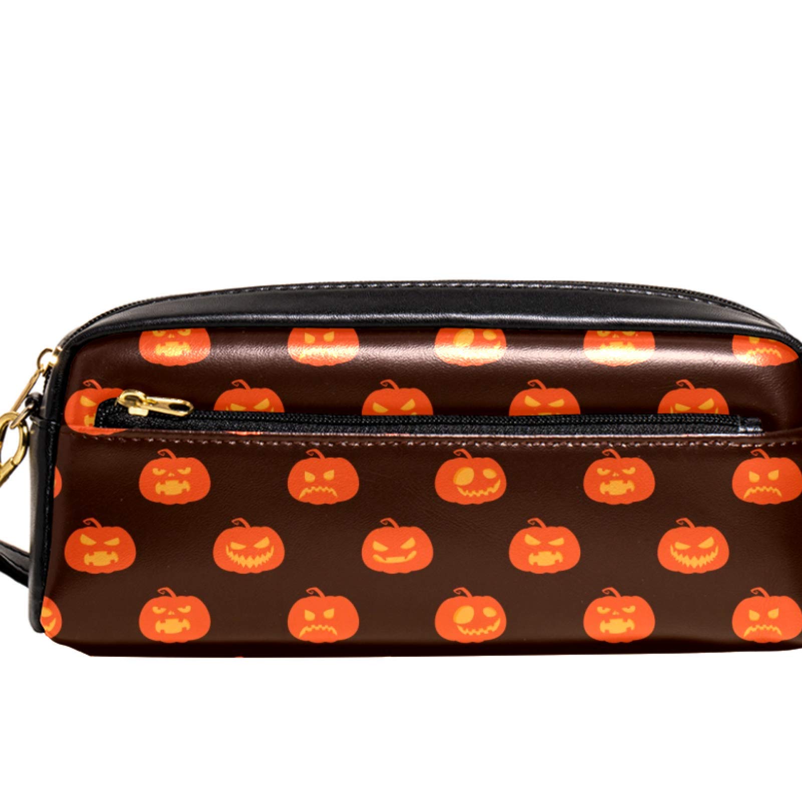 Stylish Pumpkin Halloween Pattern Pencil Case - Pen, Marker & Makeup Organizer Pouch for School, Office & Travel Storage | Perfect for Students, Artists & Professionals