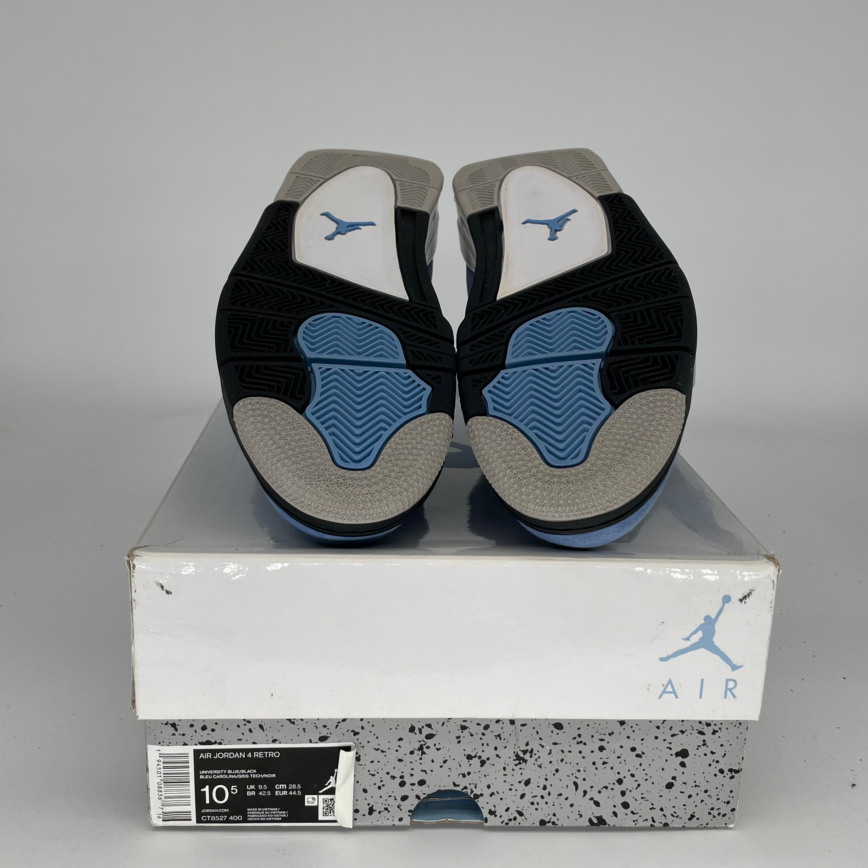 AIR JORDAN 4 UNIVERSITY BLUE Men's Basketball Shoes Size 10.5 - Retro Sneakers for Casual Wear & Street Style (CT8527-400) - Perfect for Sneaker Collectors and Basketball Fans