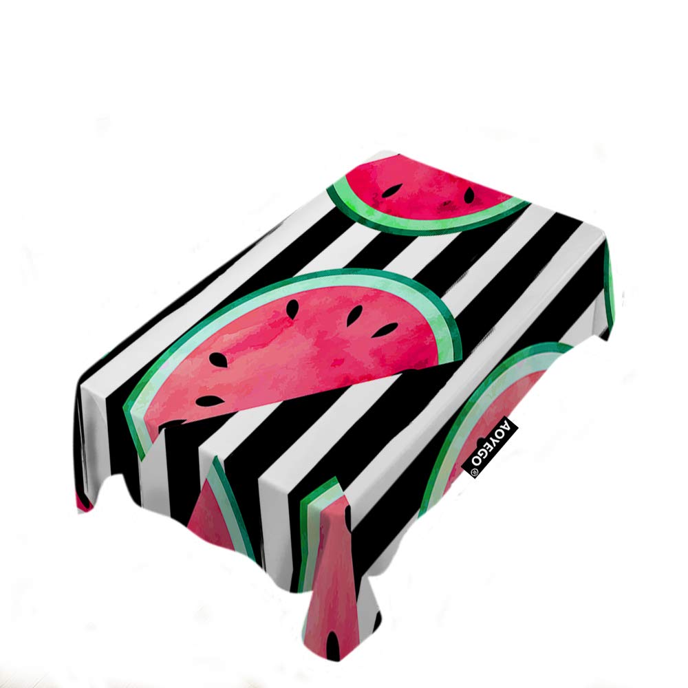 Sweet Watermelon Pattern Rectangular Tablecloth - 52x70 Inch Polyester Fabric for Indoor & Outdoor Use - Perfect for Summer Parties, Picnics, Home Decor, and Dining Table Decoration