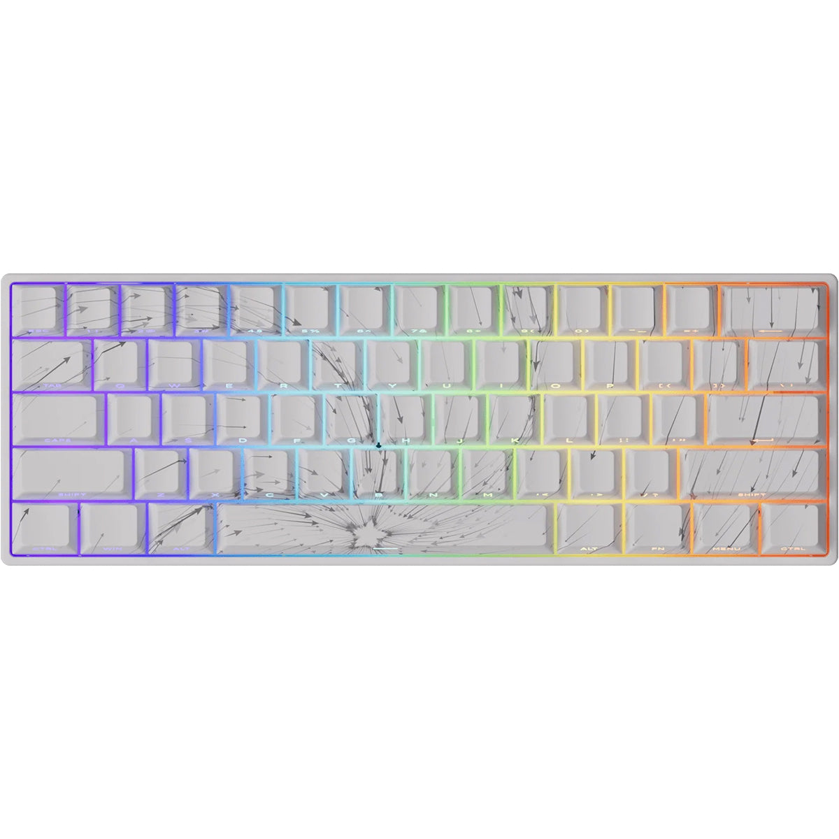 Akko Monsgeek Fun60 Max 60% Wireless Mechanical Keyboard - Hall Effect Magnetic Switches, White Nebula Glare Design for Gaming & Typing | Perfect for Esports, Office Work & Home Use