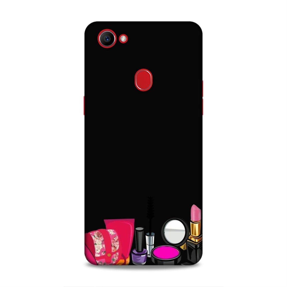 LETAPS® Printed Hard Phone Case for Oppo F7 - Stylish Mirror & Lipstick Design with Makeup Kit Pattern | Perfect Girly Protective Cover for Daily Use, Selfies & Makeup Touchups
