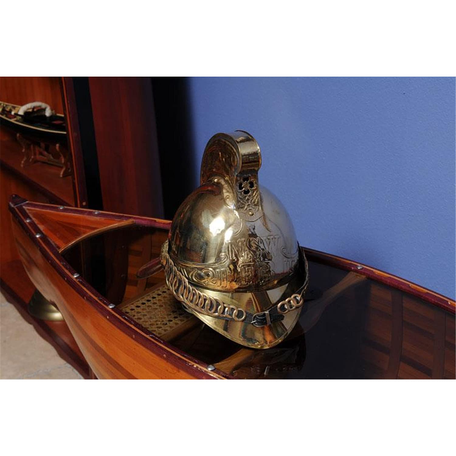 Victorian Era Brass Firefighter Officer Helmet - Antique Fireman Helmet Replica for Home Décor & Collectors - 12