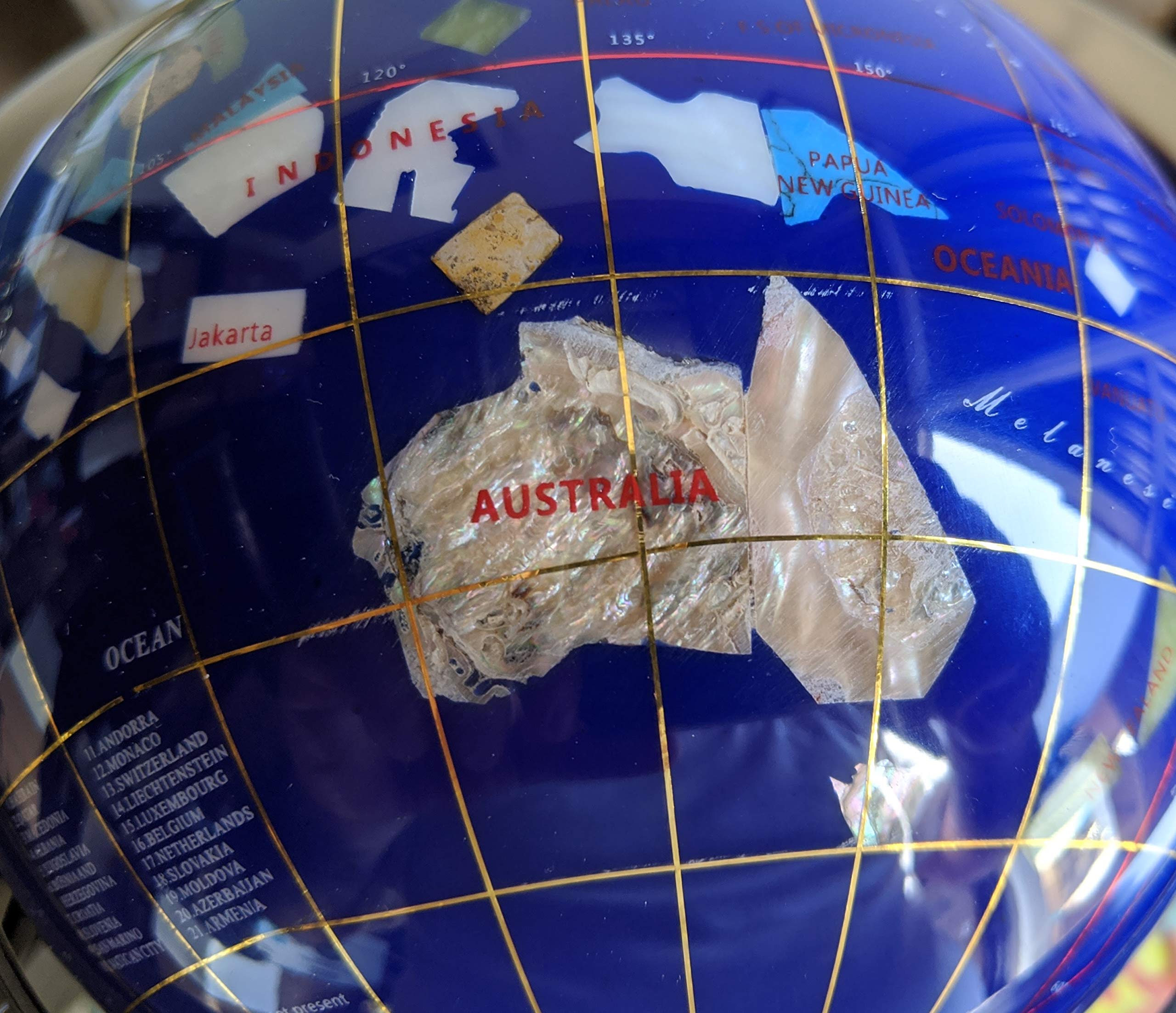 10-Inch Blue Lapis Ocean Gemstone World Globe with Silver Stand - Unique Handcrafted Tabletop Decor for Home, Office & Gifts - Perfect for Geography Lovers, Travel Enthusiasts & Elegant Interior Design