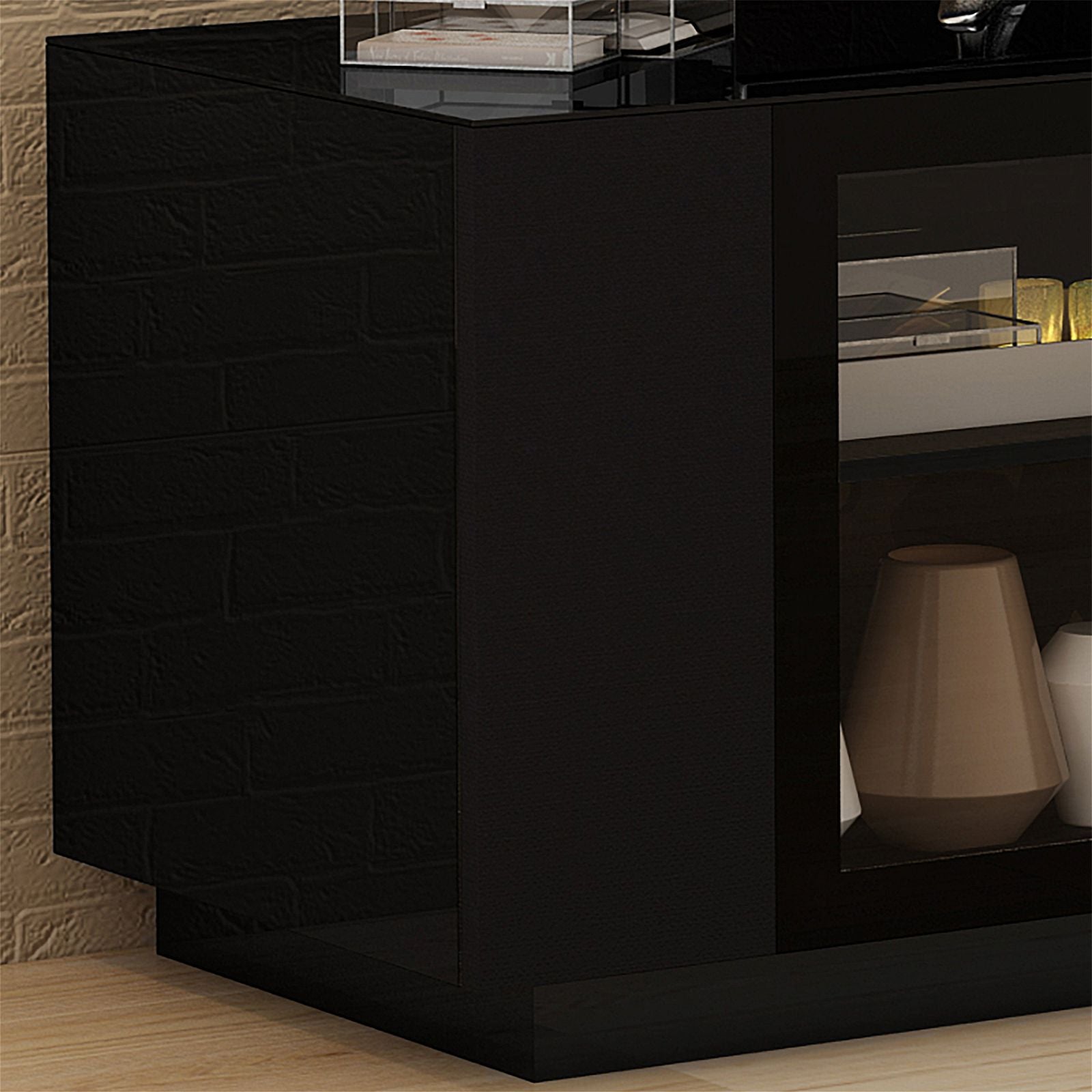 Tauris PLATINUM 225cm Black Home Theater TV Stand - Perfect for Living Room Entertainment Systems & Home Theater Setups