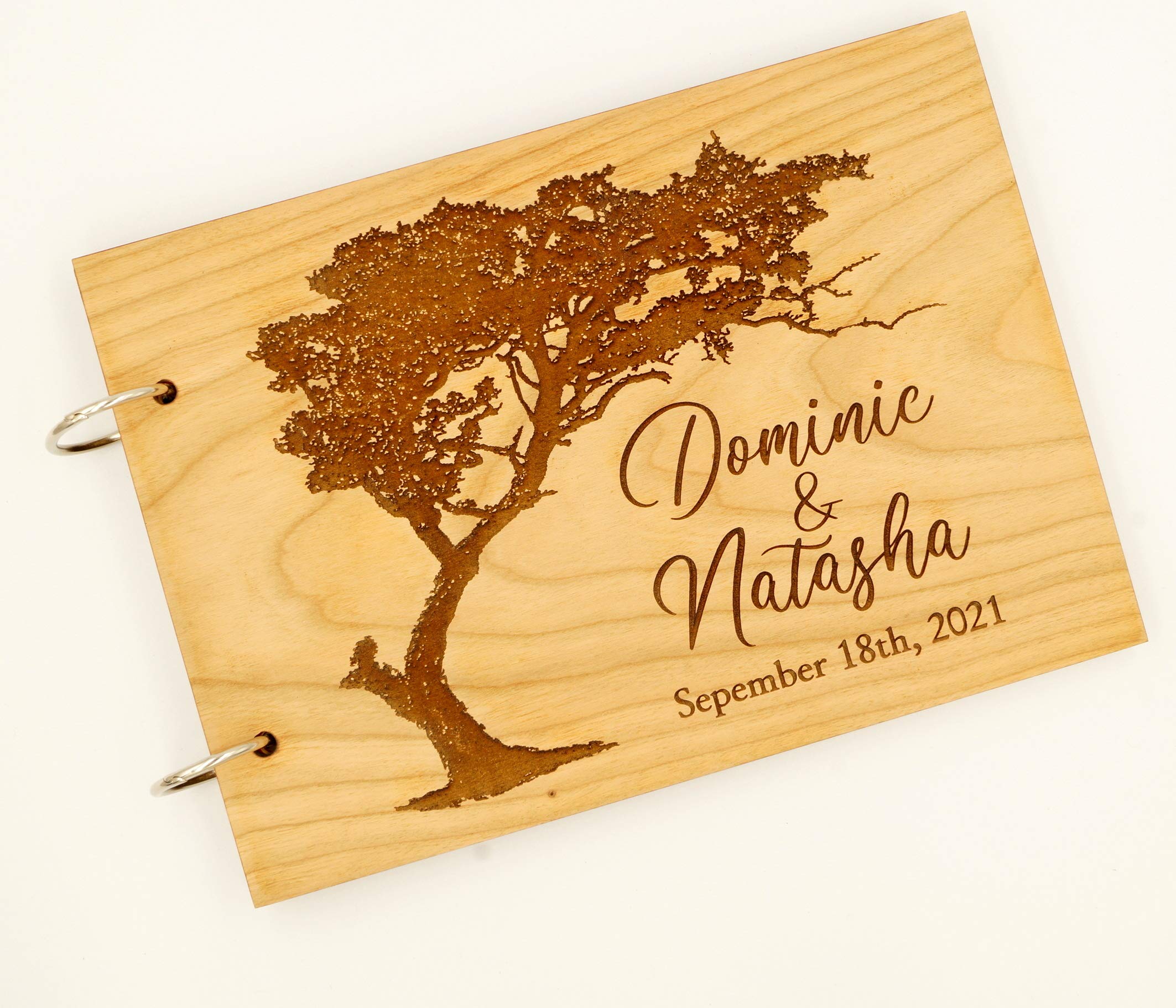 Personalized Wedding Guest Book - Custom Wooden Sign Guest Book Album for Wedding Ceremony, Reception & Bridal Shower - Perfect for Anniversary Gifts & Keepsakes