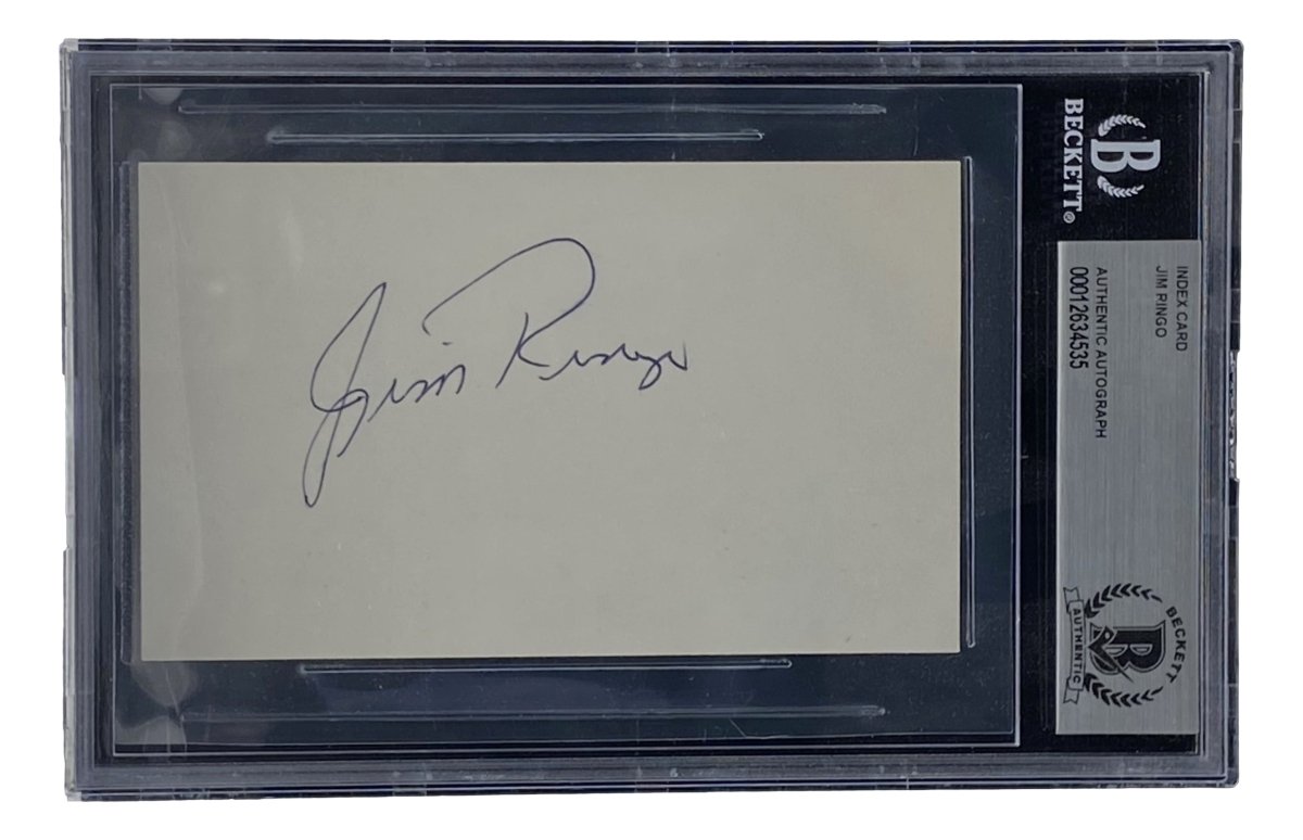 Jim Ringo Green Bay Packers Autographed Slabbed Index Card - Authentic Signed Memorabilia for NFL Fans & Collectors - Perfect for Display, Gifts, and Sports Memorabilia Collections