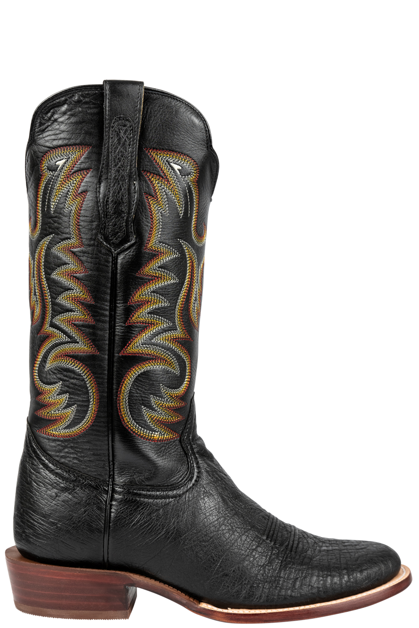 Premium R. Watson Smooth Ostrich Roper Boots for Men - Genuine Leather Western Cowboy Boots in Black | Perfect for Rodeo, Country Dancing & Casual Wear