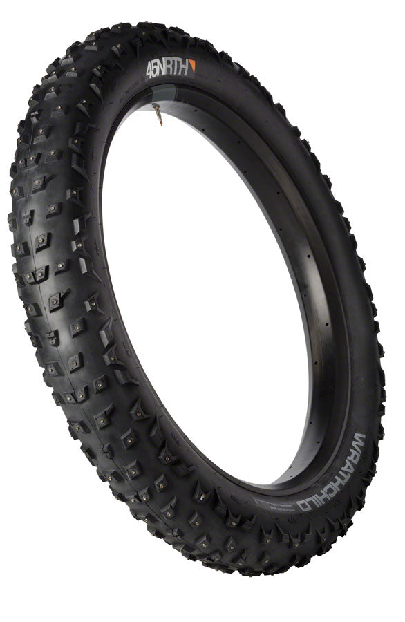 45NRTH Wrathchild Winter Bike Tire 27.5x4.5 Tubeless Black 120TPI with 252 XL Concave Carbide Studs - Perfect for Snow & Ice Cycling, Fat Bike Mountain Trails, Extreme Cold Weather Riding