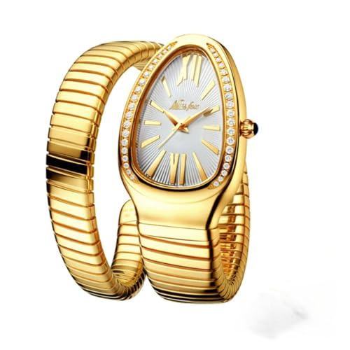 Elegant Snake Shape Bracelet Watch for Women - Waterproof Quartz Jewelry Watch - Perfect for Parties, Weddings & Formal Events