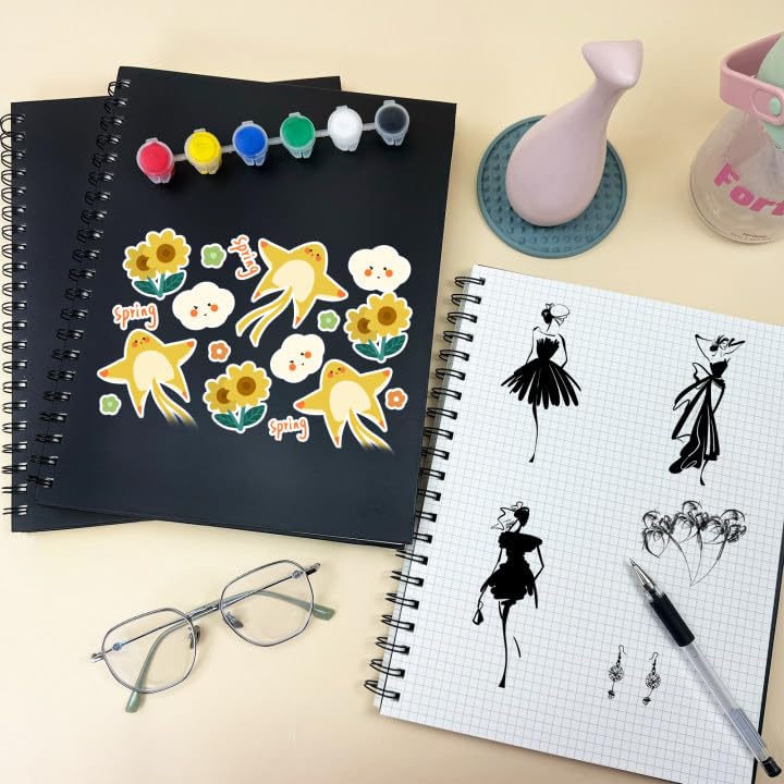 4 Pack Graph Paper Spiral Notebook - A4 Grid Journal 8.5