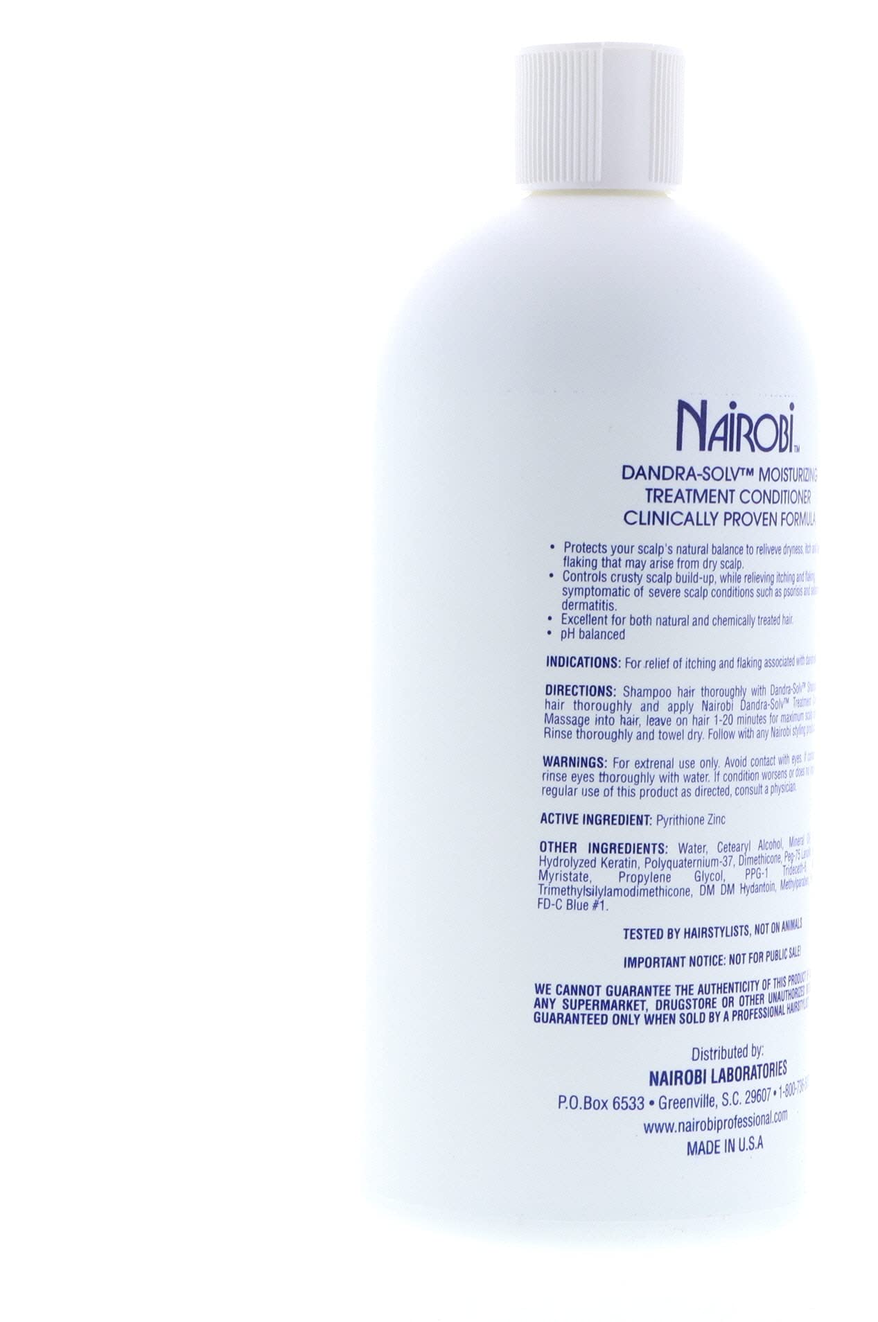 Nairobi Therapeutic Dandra-Solv Moisturizing Treatment Conditioner for Dry Scalp & Dandruff - 32 oz Unisex Hair Care - Perfect for Daily Use & Scalp Hydration