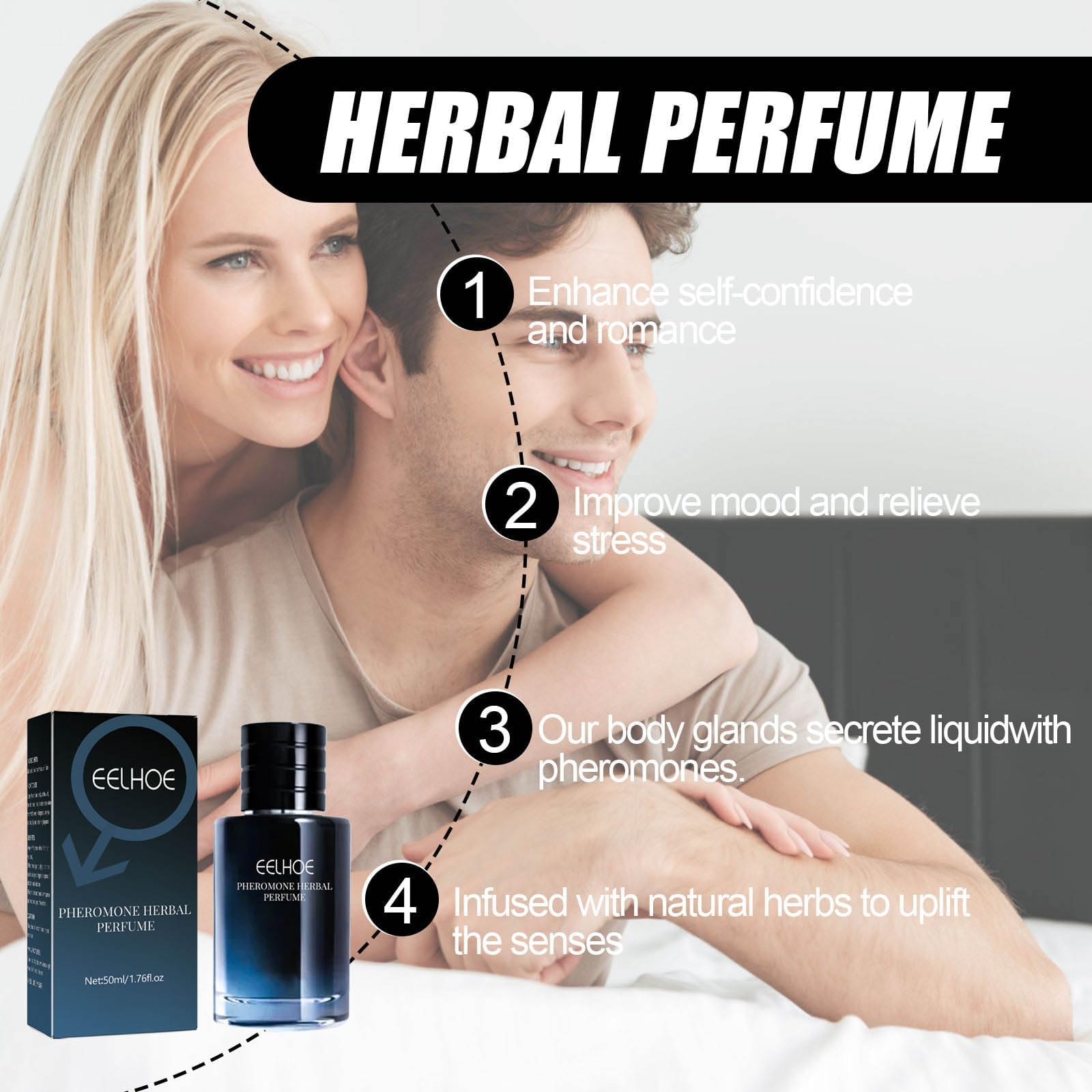 Best Herbal Pheromone Perfume for Men - Natural Attraction Cologne to Attract Women - Long Lasting Fragrance for Date Night, Club & Special Occasions (1.7oz/50ml)