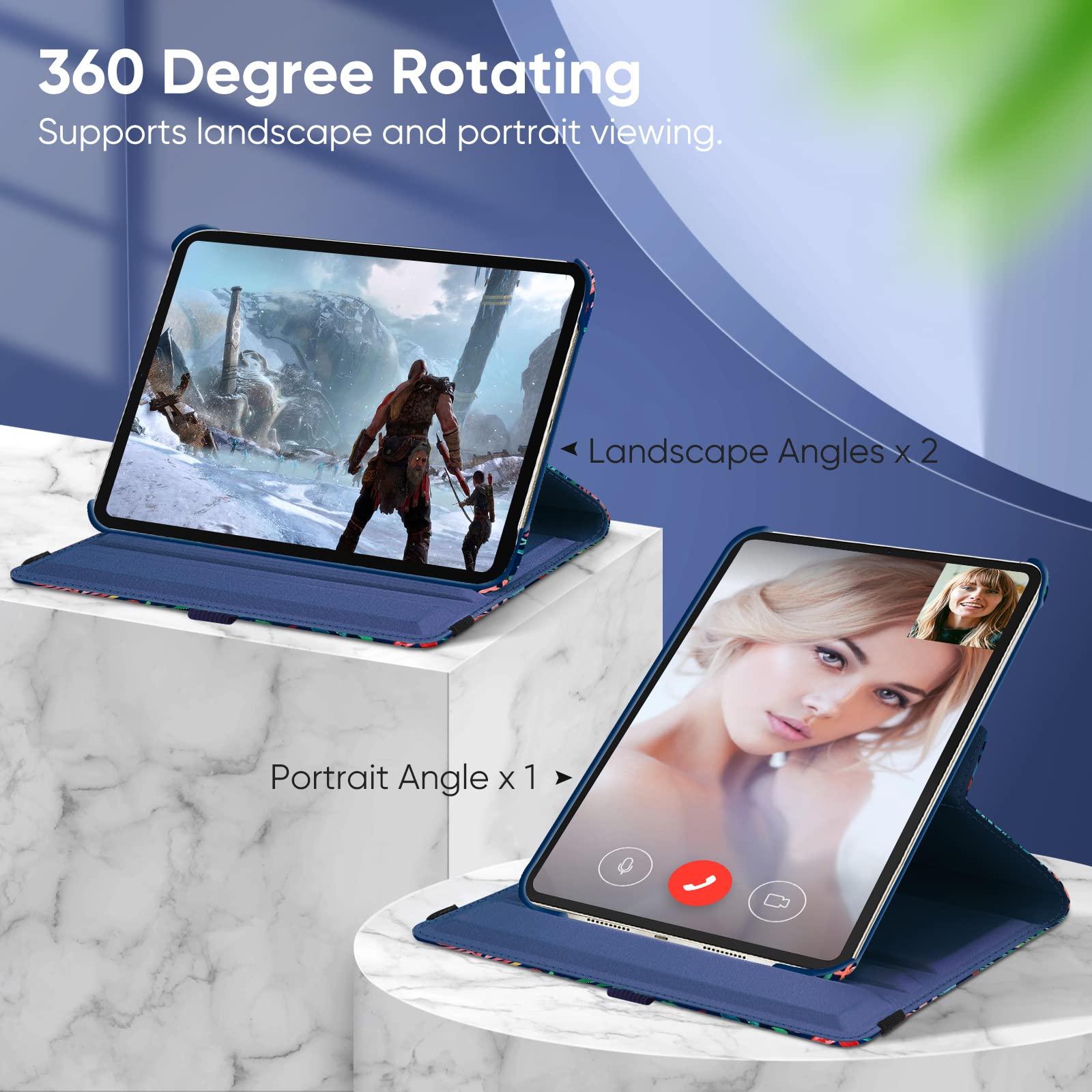 Fintie 360 Rotating Stand Case for iPad Mini 7 (2024, A17 Pro) & iPad Mini 6 (8.3 Inch) - Protective Cover with Auto Wake/Sleep | Jungle Night Design | Perfect for Work, Travel & Home Use
