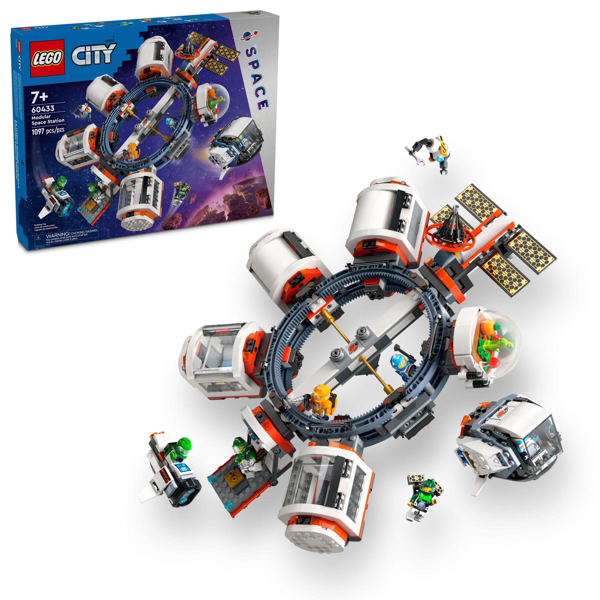 LEGO City Modular Space Station STEM Building Toy with 6 Astronaut Minifigures - Educational Science Exploration Set for Kids Ages 7+ | Perfect Gift for Boys & Girls | Creative Play & STEM Learning Activity