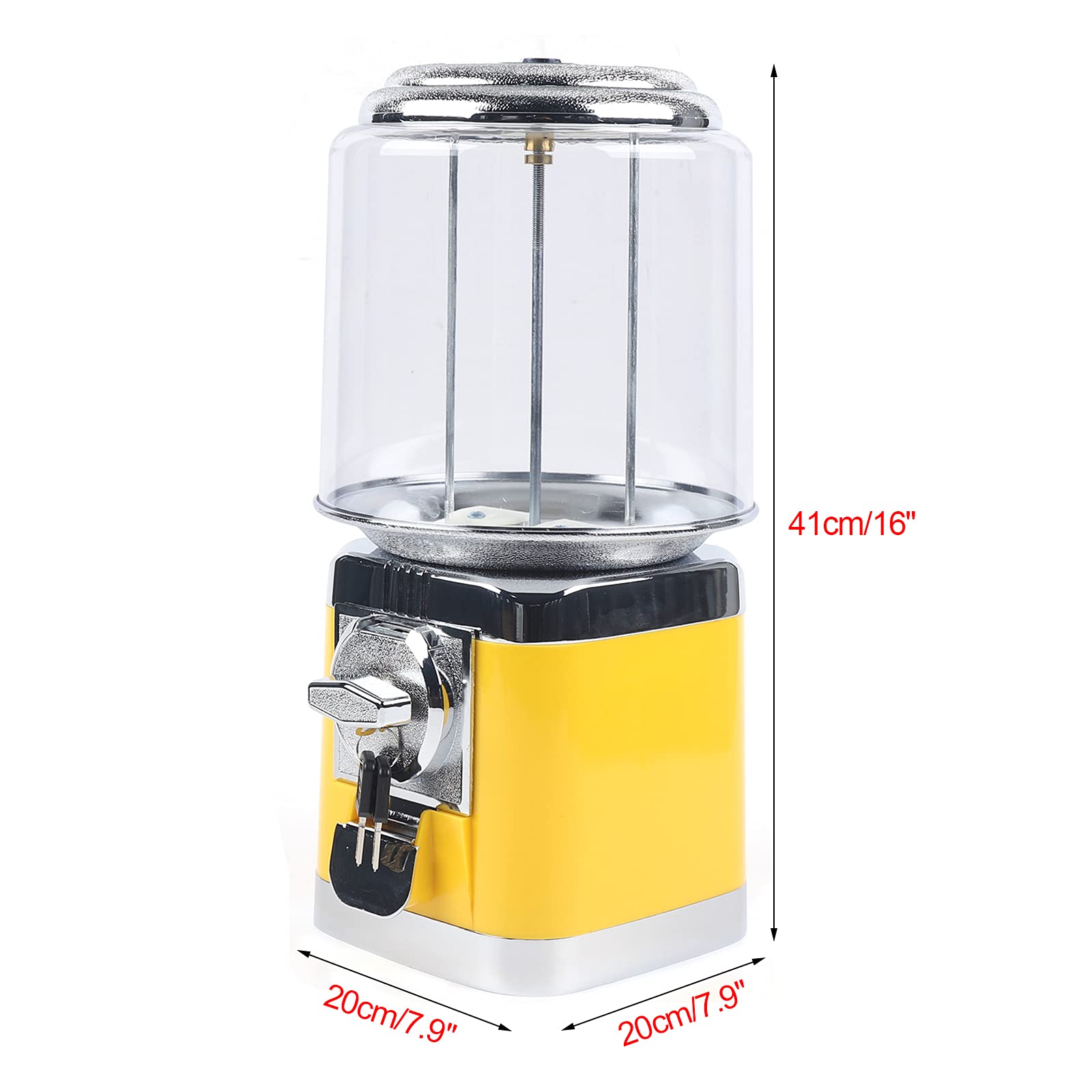 Commercial Mini Candy Vending Machine - Automatic 32mm Candy & Chocolate Bean Dispenser - Toy Vending Machine (Yellow) - Perfect for Retail Stores, Arcades & Birthday Parties