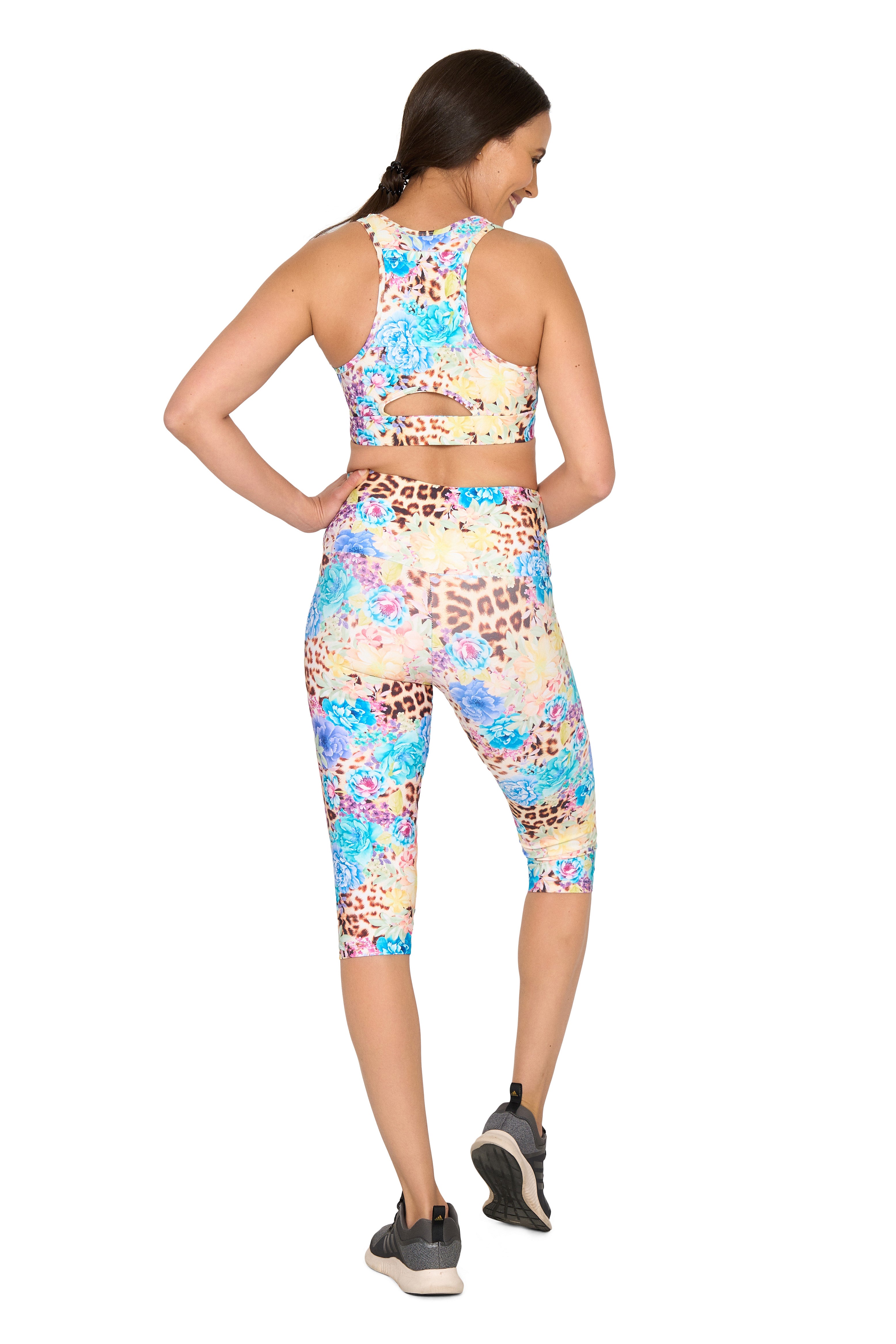 High Waisted Miranda Under Knee Tights for Women - Comfortable Stretchy Yoga Workout Leggings - Perfect for Running, Gym & Everyday Wear
