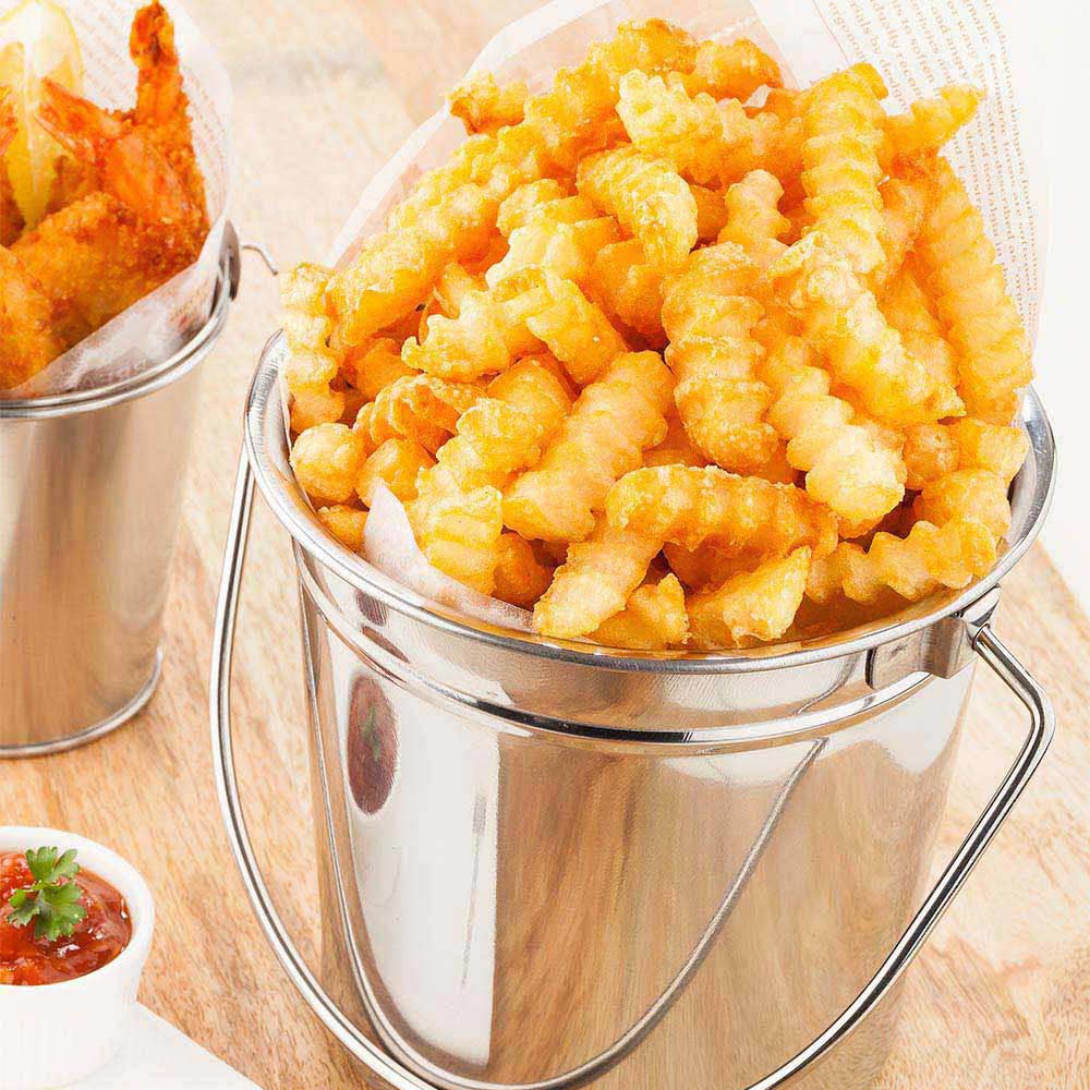 28 oz Round Silver Stainless Steel Medium Pail - 5.5