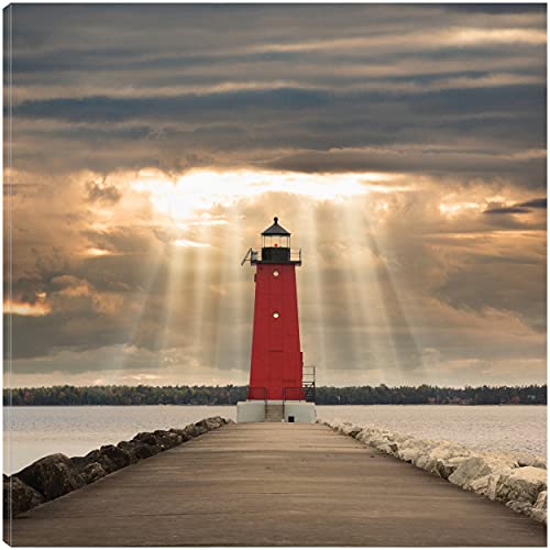 Manistique Lighthouse & Sunbeams, Manistique, Michigan '14