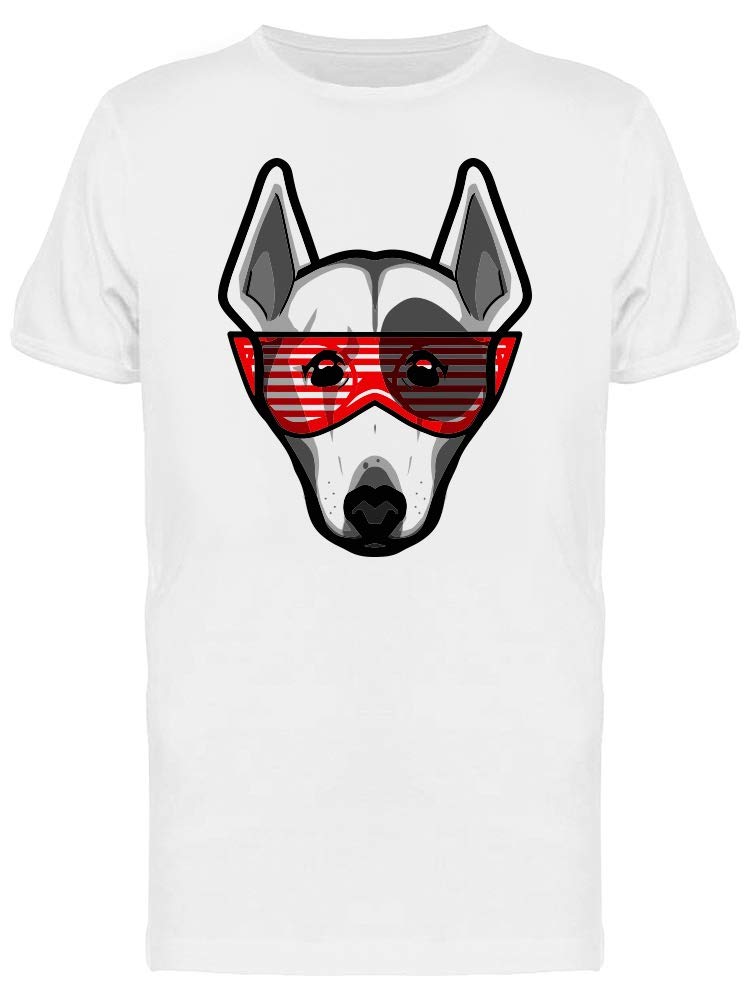 Bull Terrier in Red Sunglasses Graphic T-Shirt for Men - Casual Streetwear & Dog Lover Apparel for Everyday Wear