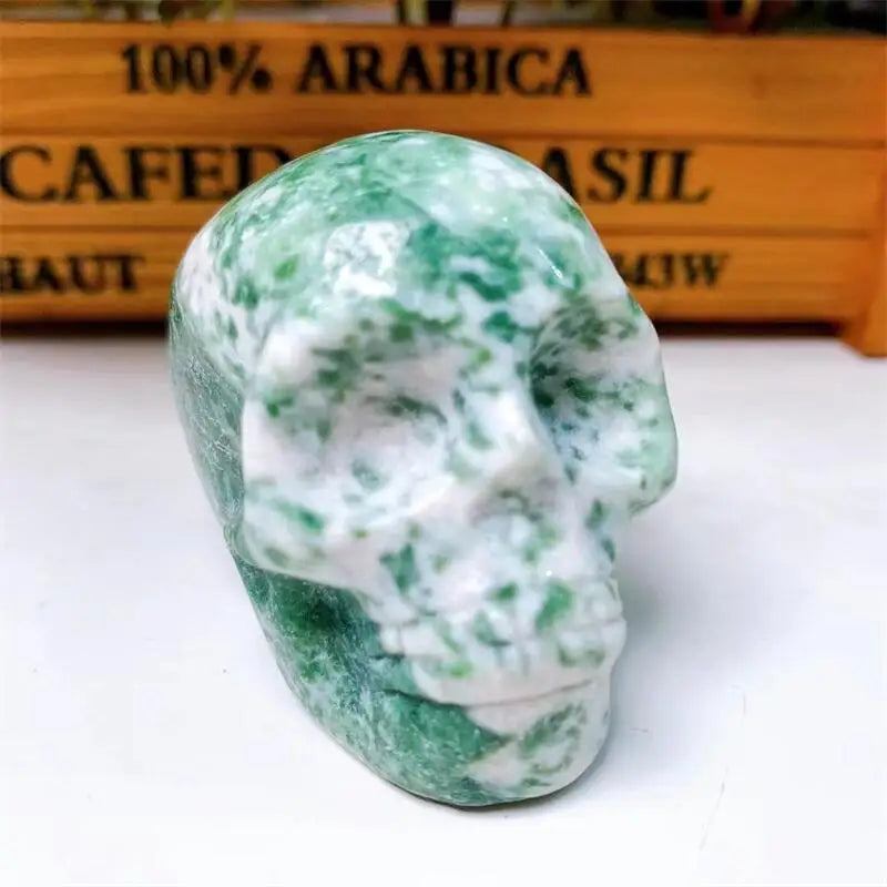4.5cm Natural Crystal Skull Carving - Polished Healing Stone Statue for Feng Shui, Reiki & Wicca Decor | Handmade Gemstone Craft for Meditation, Spiritual Healing & Home Decoration (1 Piece)