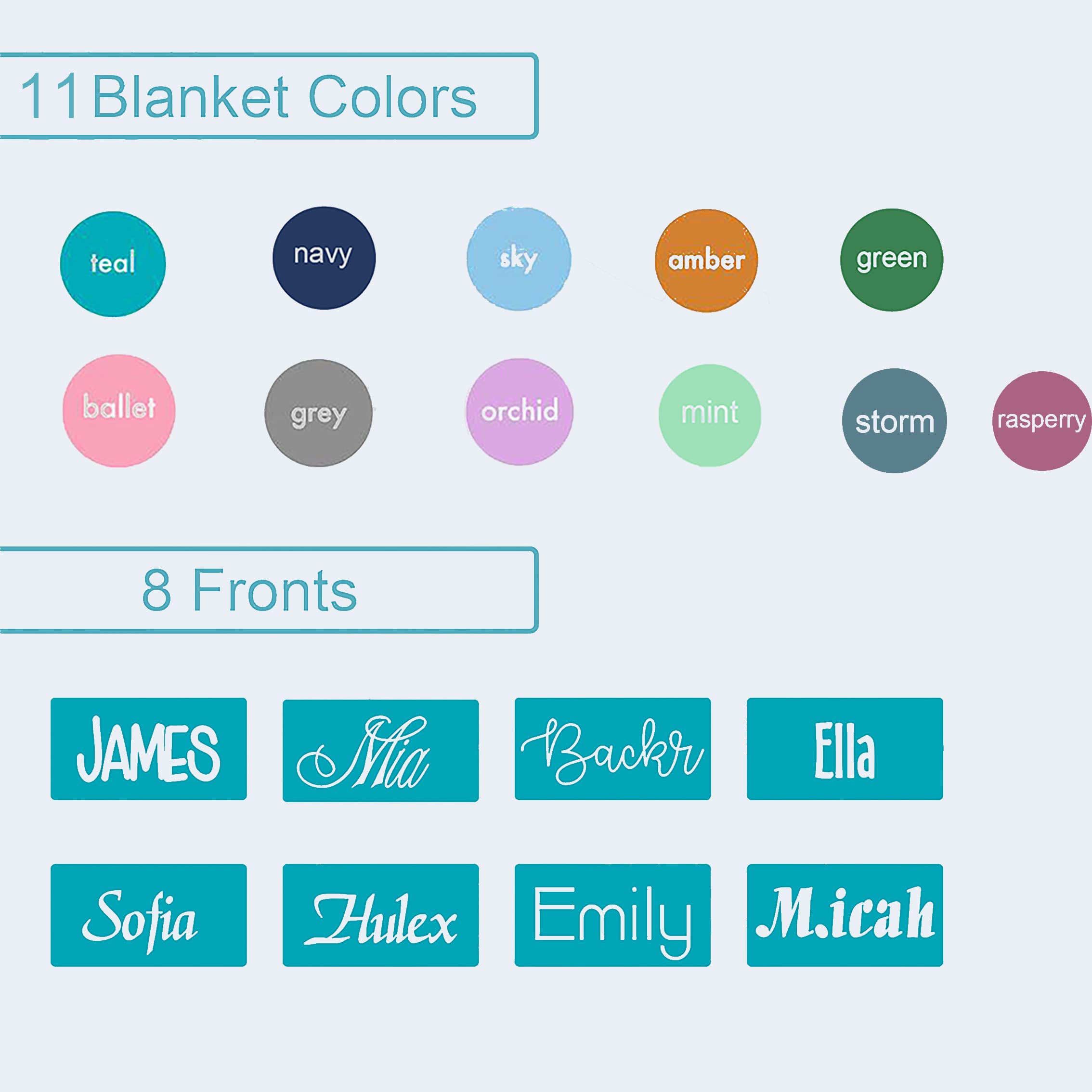 Personalized Baby Blanket for Boys & Girls - Custom Name Baby Blanket Gift for Newborns, Infants & Toddlers - Soft Nursery Blanket for Crib, Stroller & Photo Shoots