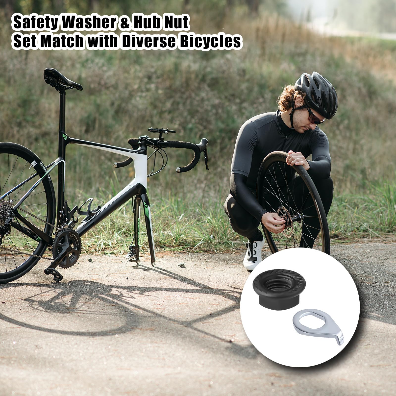 36pcs Bike Wheel Axle Nuts M8/M9.5/M10 - Carbon Steel Bicycle Parts for Mountain Bikes