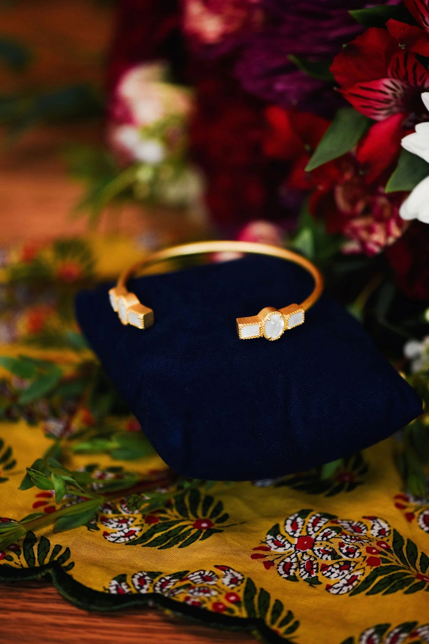Caroline Cuff Mother of Pearl Bracelet - Elegant Pearl Jewelry for Women | Perfect for Weddings, Parties & Special Occasions