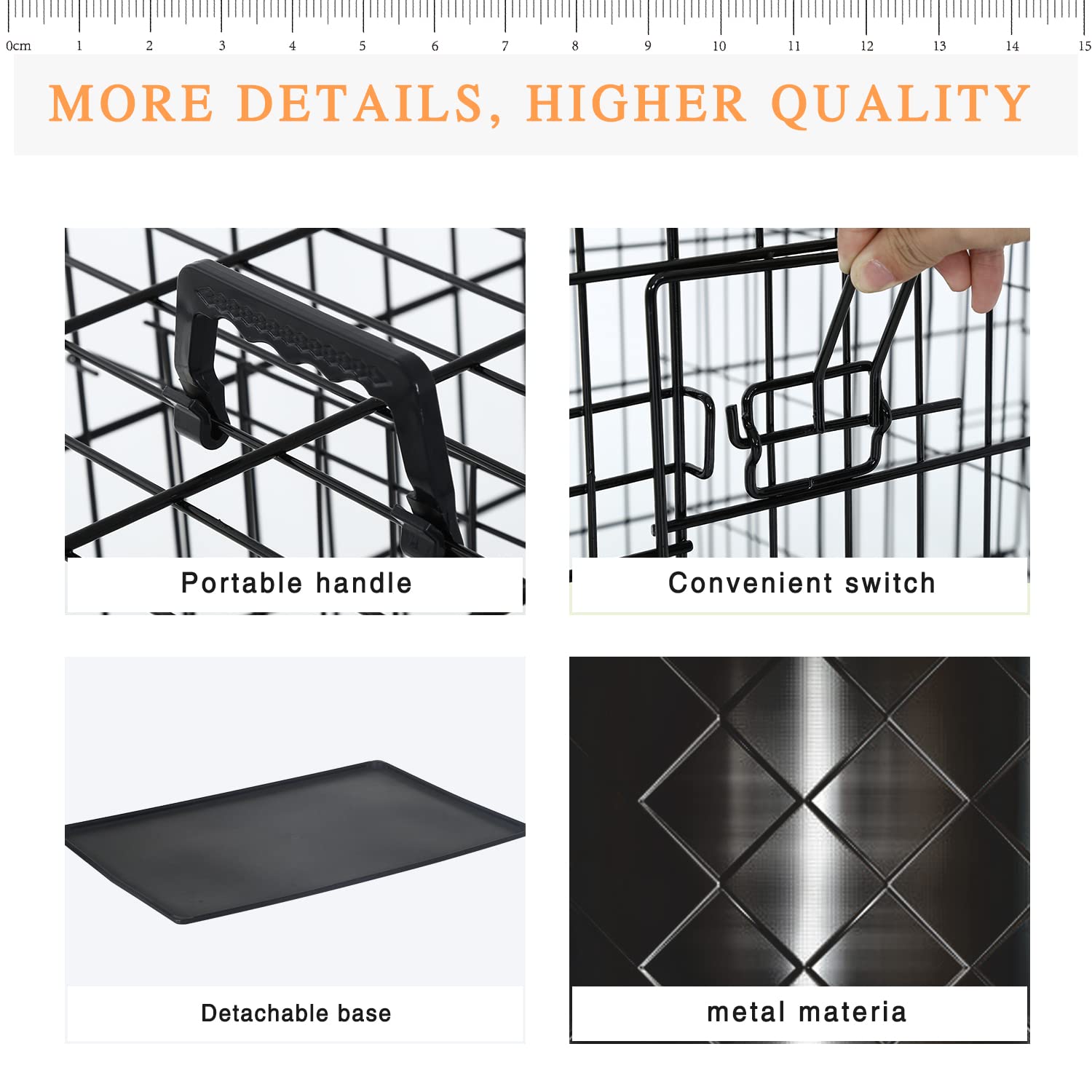 48-Inch Double Door Folding Metal Dog Crate with Divider & Leak-Proof Tray - Heavy Duty Pet Cage for Medium to Large Breed Dogs - Perfect for Home, Travel & Training Use
