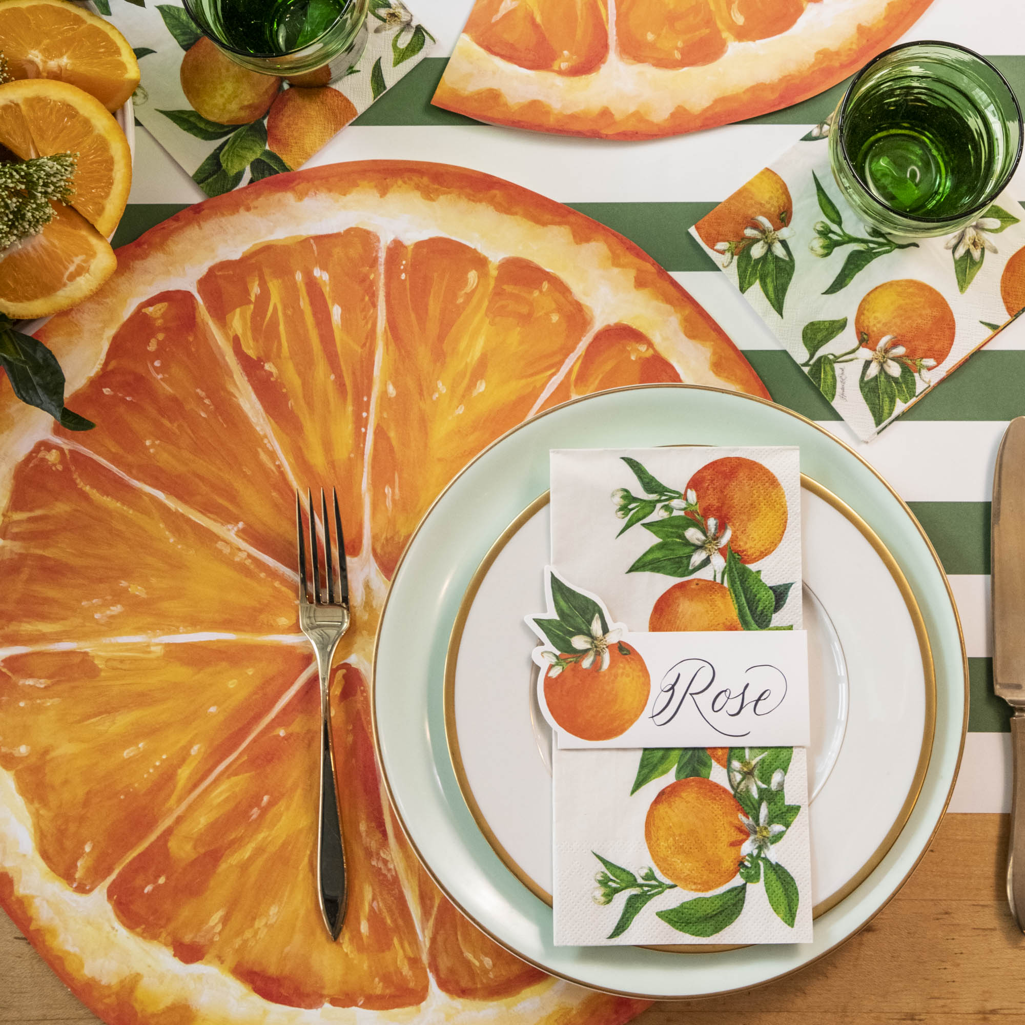 Orange Slice Die-Cut Placemat - Non-Slip Vinyl Table Mat for Dining, Kitchen, and Party Decor - Perfect for Summer BBQs, Picnics, and Citrus-Themed Events