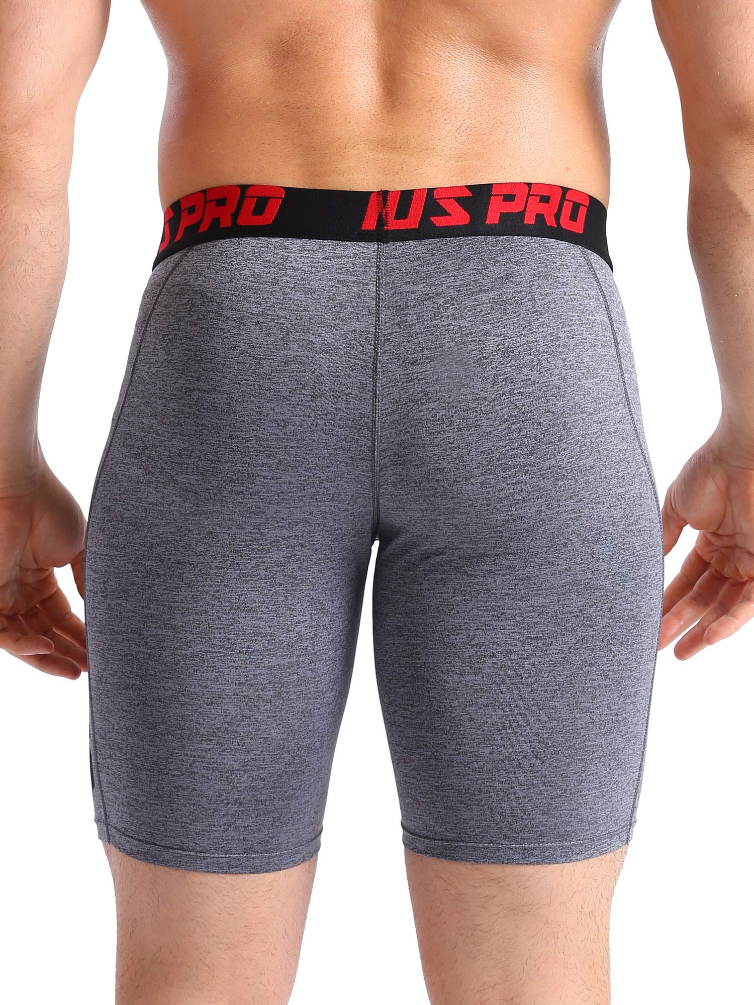 NELEUS Men's 3 Pack Running Compression Shorts with Pockets - Breathable Workout Shorts for Gym, Jogging & Sports - Moisture Wicking Athletic Shorts with Phone Pocket