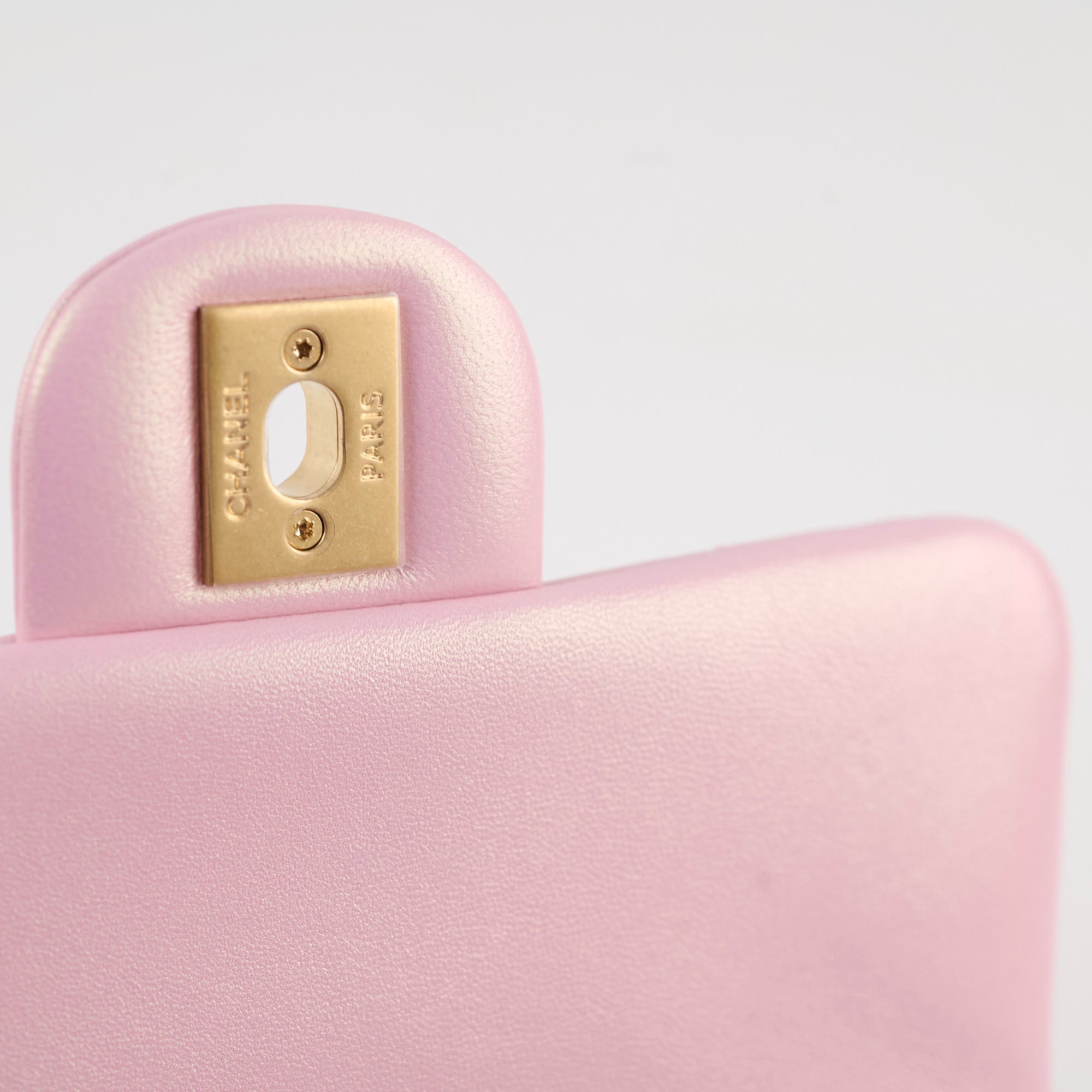 Chanel 2024 Seasonal Square Flap Bag with Pearl Accents in Iridescent Pink - Perfect for Evening Events, Luxury Gift Giving & Fashionable Outfits