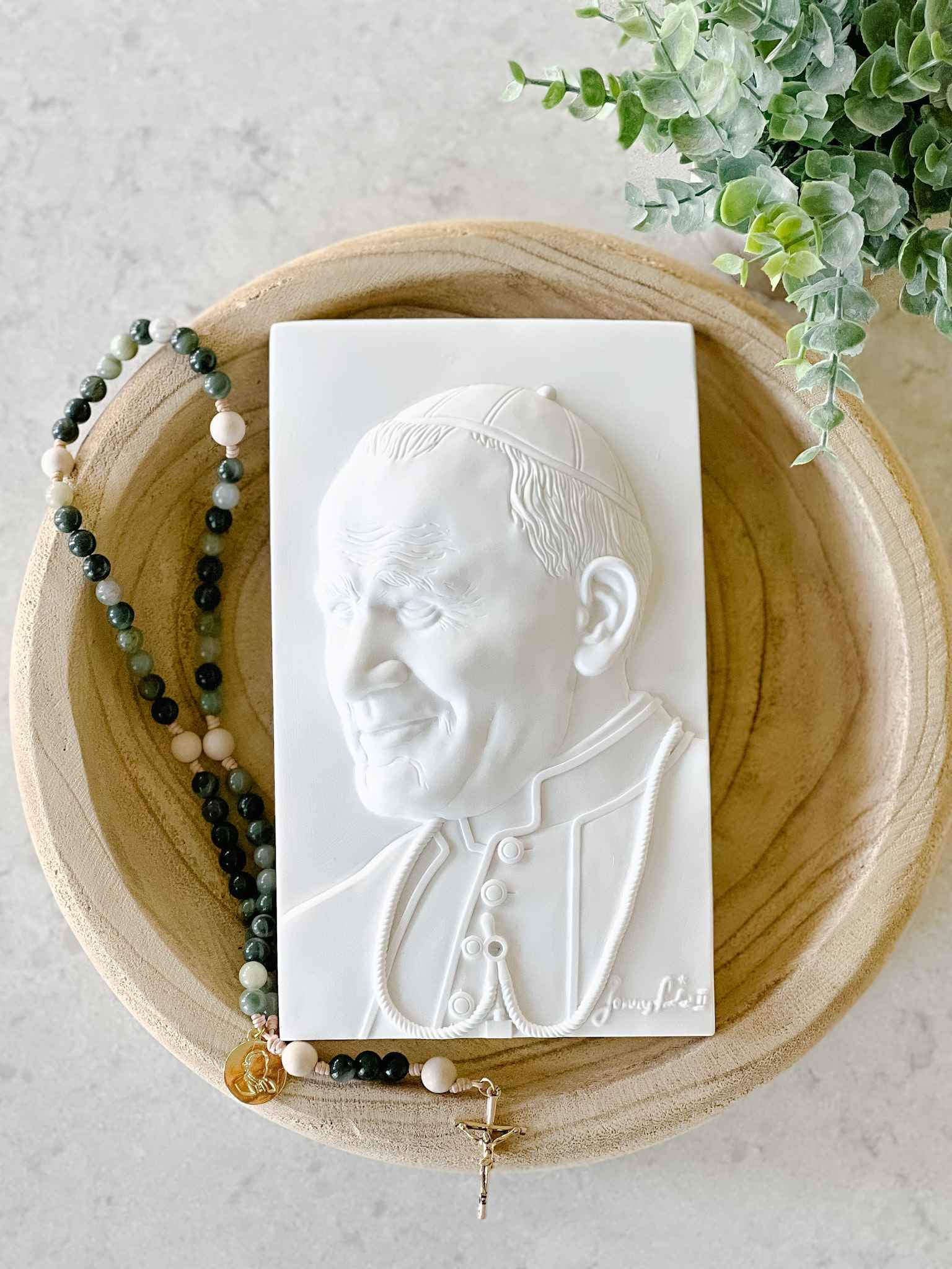 Pope Saint John Paul II Wall Plaque - Religious Home Decor for Catholic Devotion - Perfect for Church, Prayer Room & Gift Giving