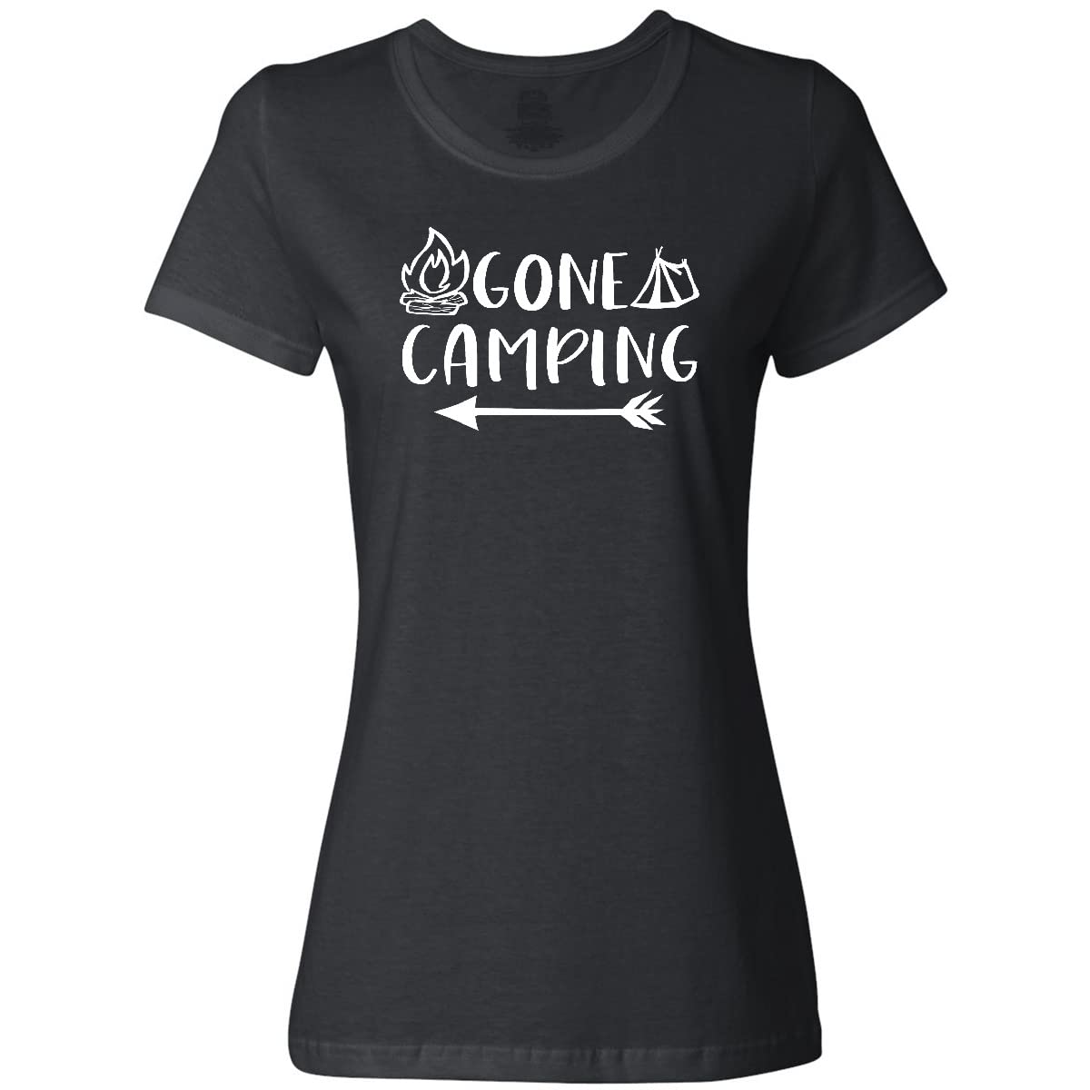 Inktastic Gone Camping Women's T-Shirt - Comfortable Casual Tee for Outdoor Adventures, Hiking & Travel | Funny Camping Gift for Women