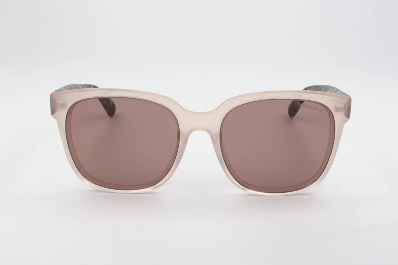 Moncler ML 0198 Biobeam 72Y Sunglasses - Shiny Pink/Violet Lenses - UV Protection & Polarized - Fashionable & Durable for Outdoor Activities, Beach, Driving & Summer Style