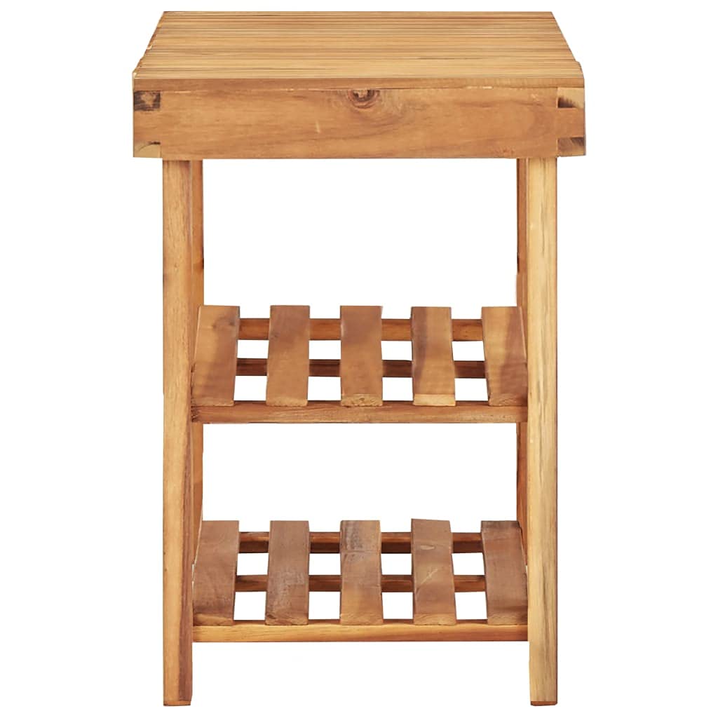 Rustic Acacia Wood Shoe Cabinet with Storage - 35.4