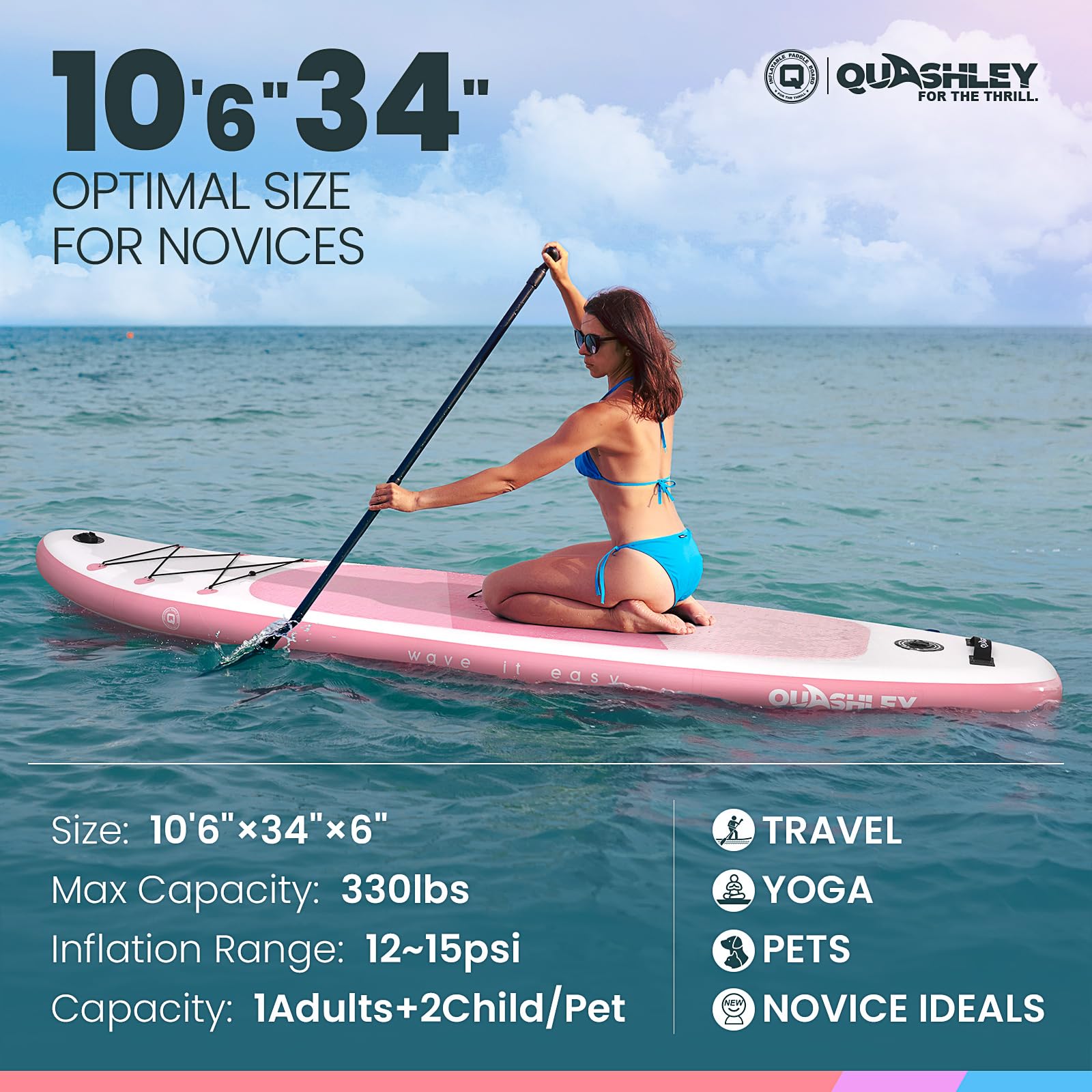Inflatable Stand Up Paddle Board for Adults - Premium SUP Board with Paddle, Pump & Leash - Non-Slip Comfort Deck for Lakes, Rivers & Ocean Paddling