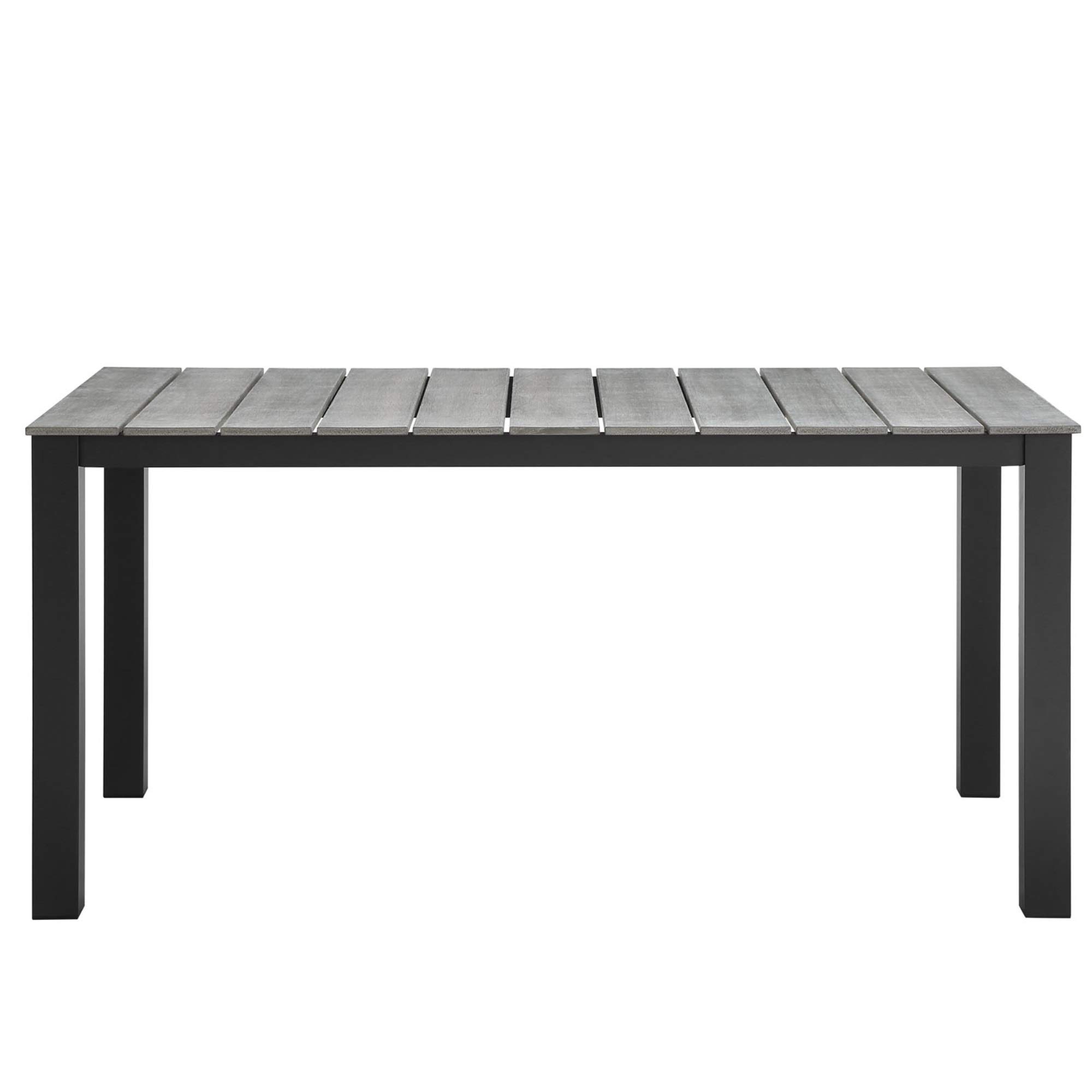 Ergode Maine 5-Piece Outdoor Patio Dining Set - Durable Synthetic Wood Grain Table & Chairs with Aluminum Frame - Modern Patio Furniture for Backyard, Garden, Poolside & Deck Dining