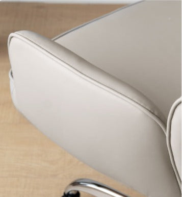 Premium Organic Leather Ergonomic Office Chair - Adjustable Height & Lumbar Support for Home & Workspace Comfort