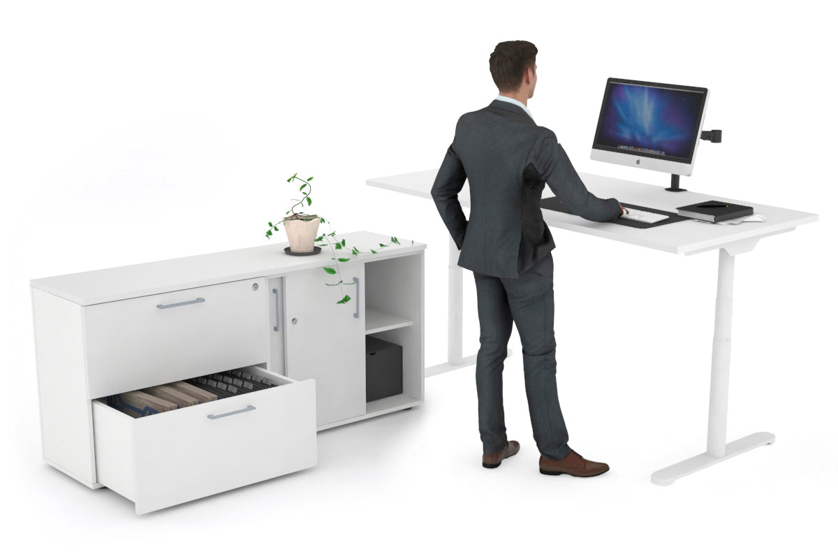 Flexi Premium Height Adjustable Standing Desk - 1600L x 700W Electric Ergonomic Workstation for Home Office & Executive Settings - Perfect for Remote Work & Productivity Boost