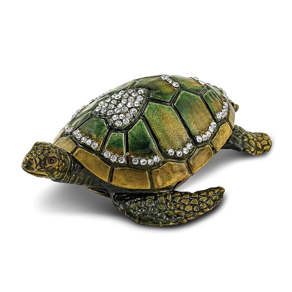 Sonia Jewels Sweetheart Green Sea Turtle Heart Trinket Box 4