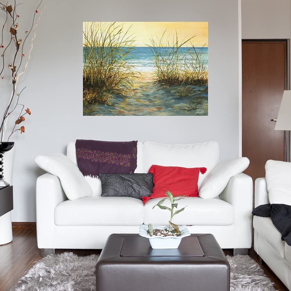 Fine Art Canvas Print - Cannon Beach Ocean Sunset Wall Decor by Artist Julie DeRice - 32x24 Inches Ready to Hang - Perfect for Living Room, Bedroom, Office & Coastal Home Decor