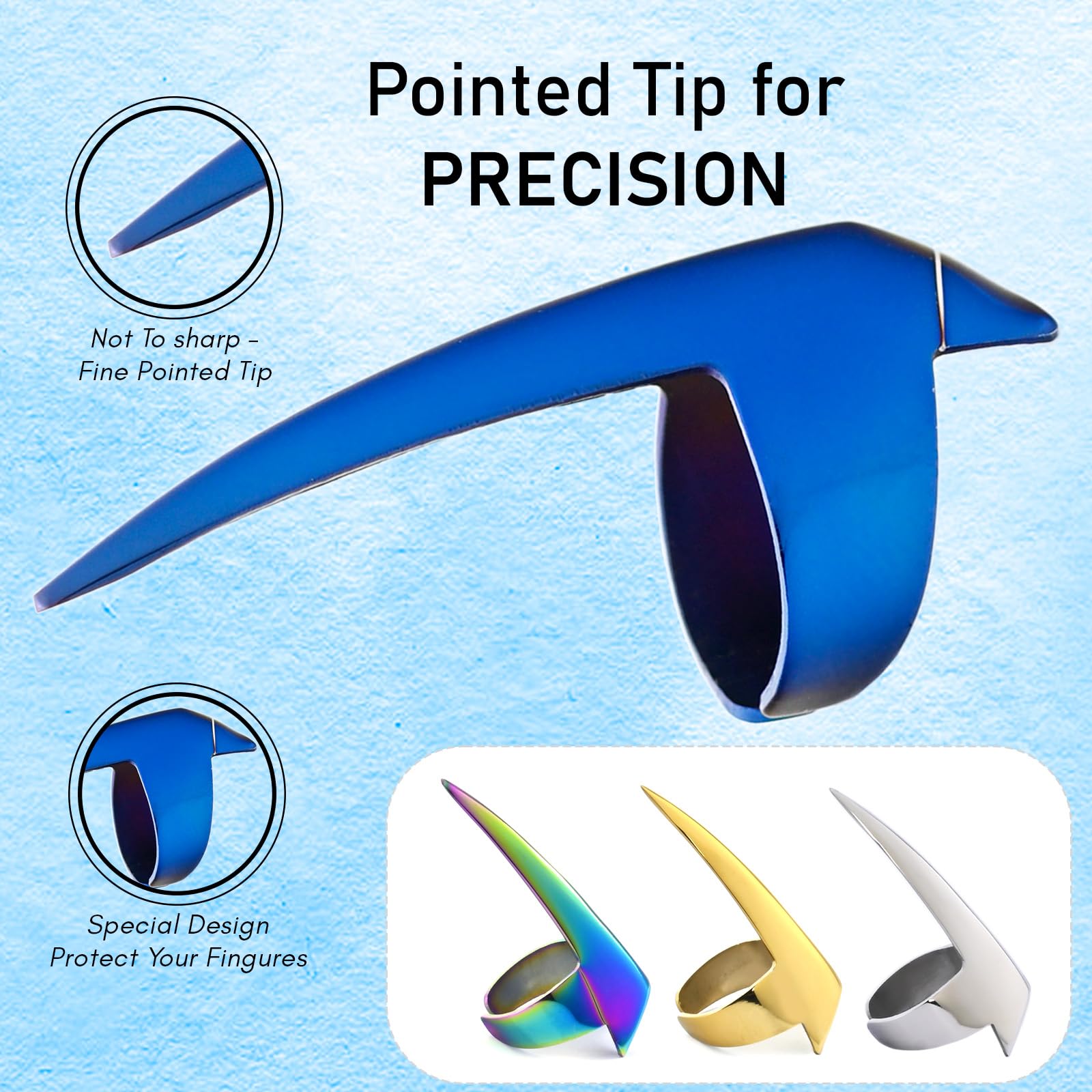 Stainless Steel Hair Parting & Sectioning Rings - Professional Finger Braiding Tools for Dreadlocks, Wigs & Human Hair Extensions - Durable Styling & Quick Installation Accessories (Blue) - Perfect for Salon Styling, DIY Hair Braiding & Cosplay Costume Preparation